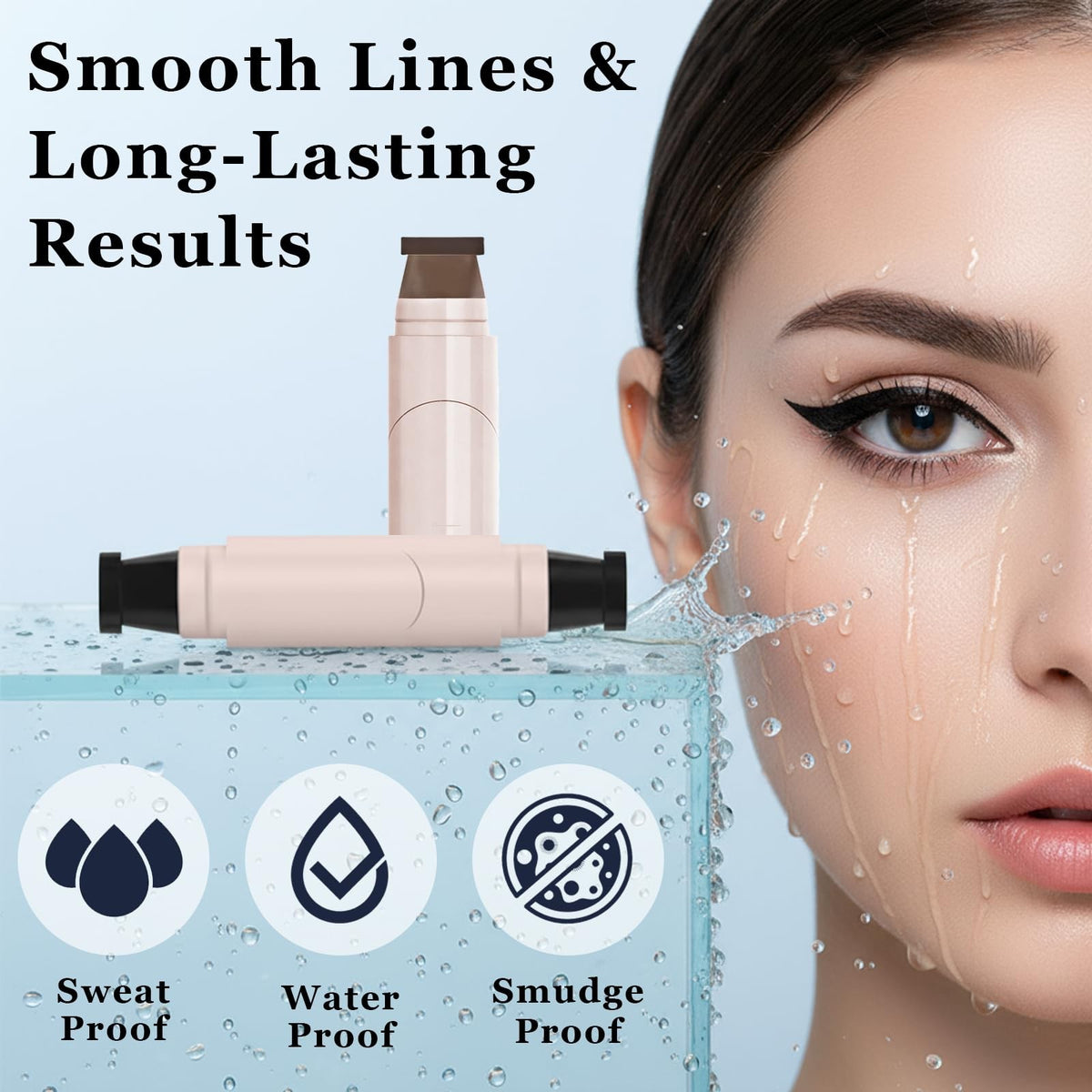 Winged Eyeliner Stamp Set - Foldable Gel Eyeliner Pencils for Flawless Cat Eye