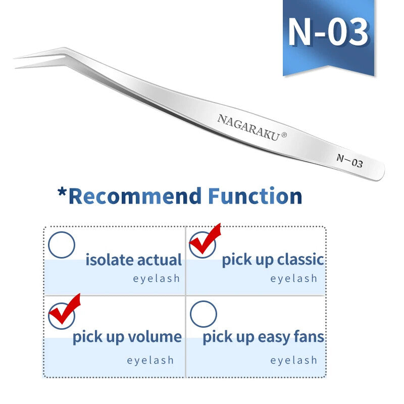 Eyelash Extension Tweezers Stainless Steel 3D Makeup Lash Applicator