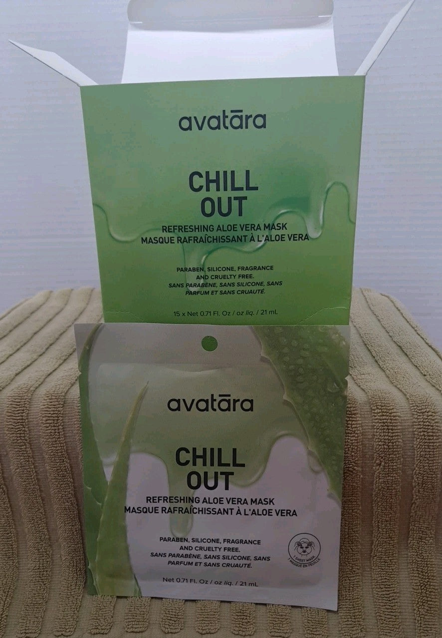 Avatara Chill Out Aloe Vera Face Sheet Mask - 15 Count