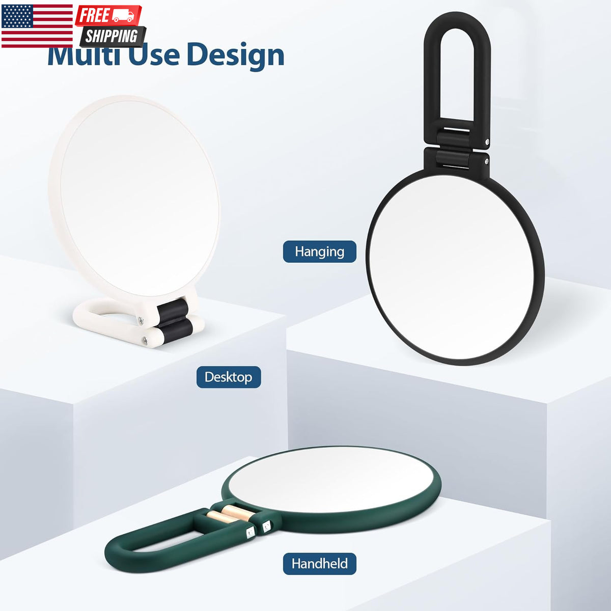 30X Magnifying Hand Mirror with 1X/30X Dual Sides – Portable Foldable Makeup Mirror