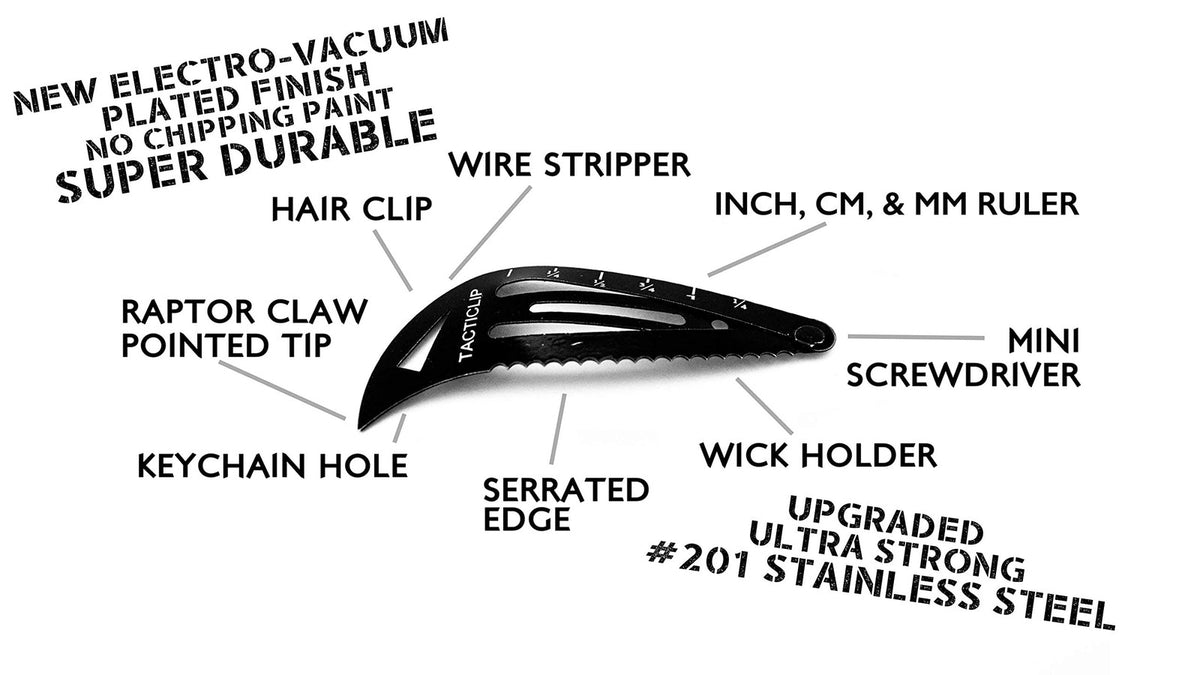 Tactical Hair Clips, 4 Pack - Black 1 Count (Pack of 4),