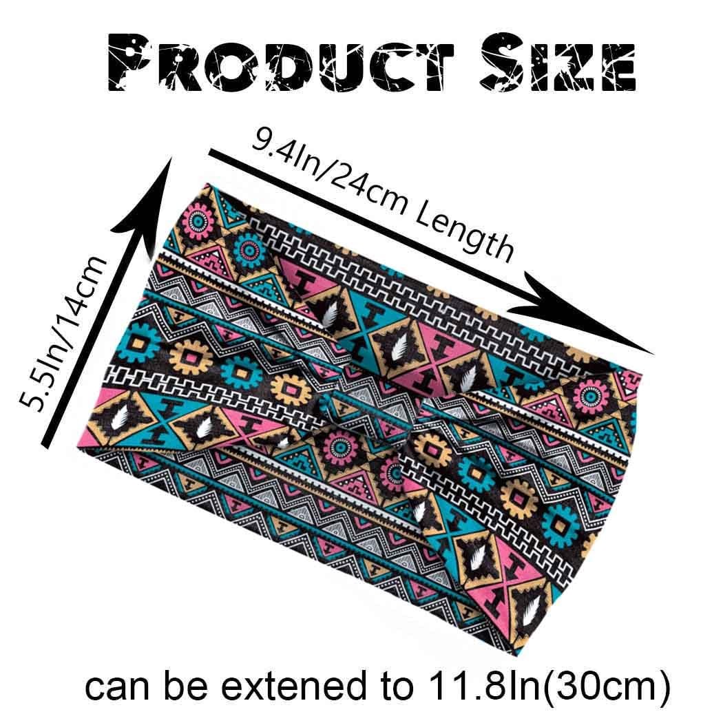 Boho Headbands Wide Knotted Hairbands 1 Count (Pack of 3), Multicolor