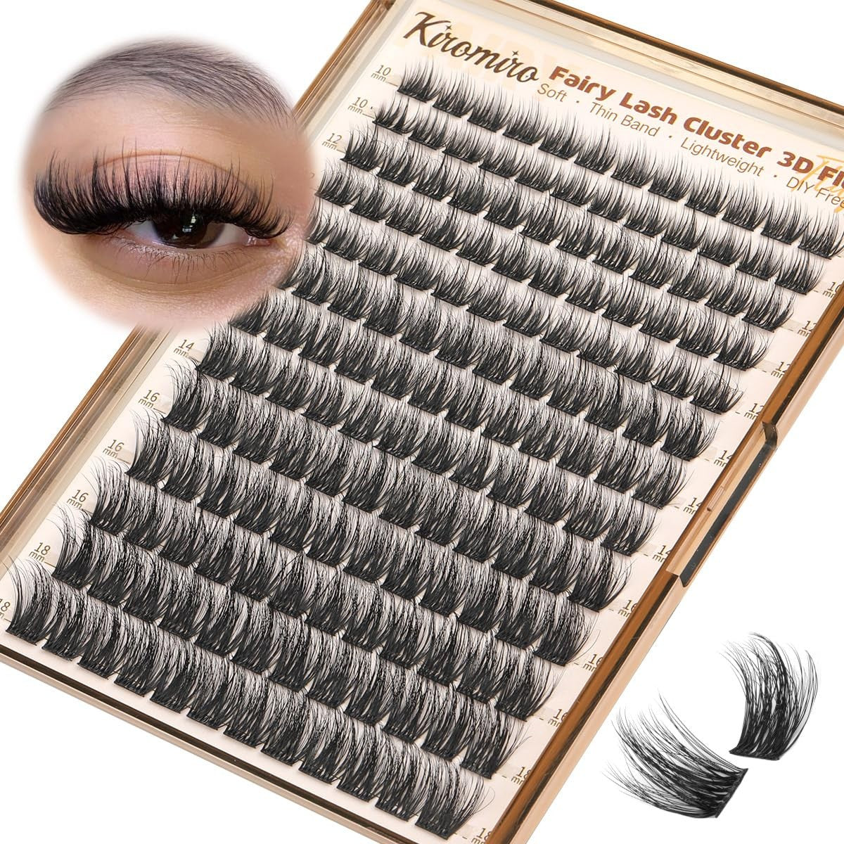Wispy Lash Clusters Fluffy Eyelashes Natural Look - Black