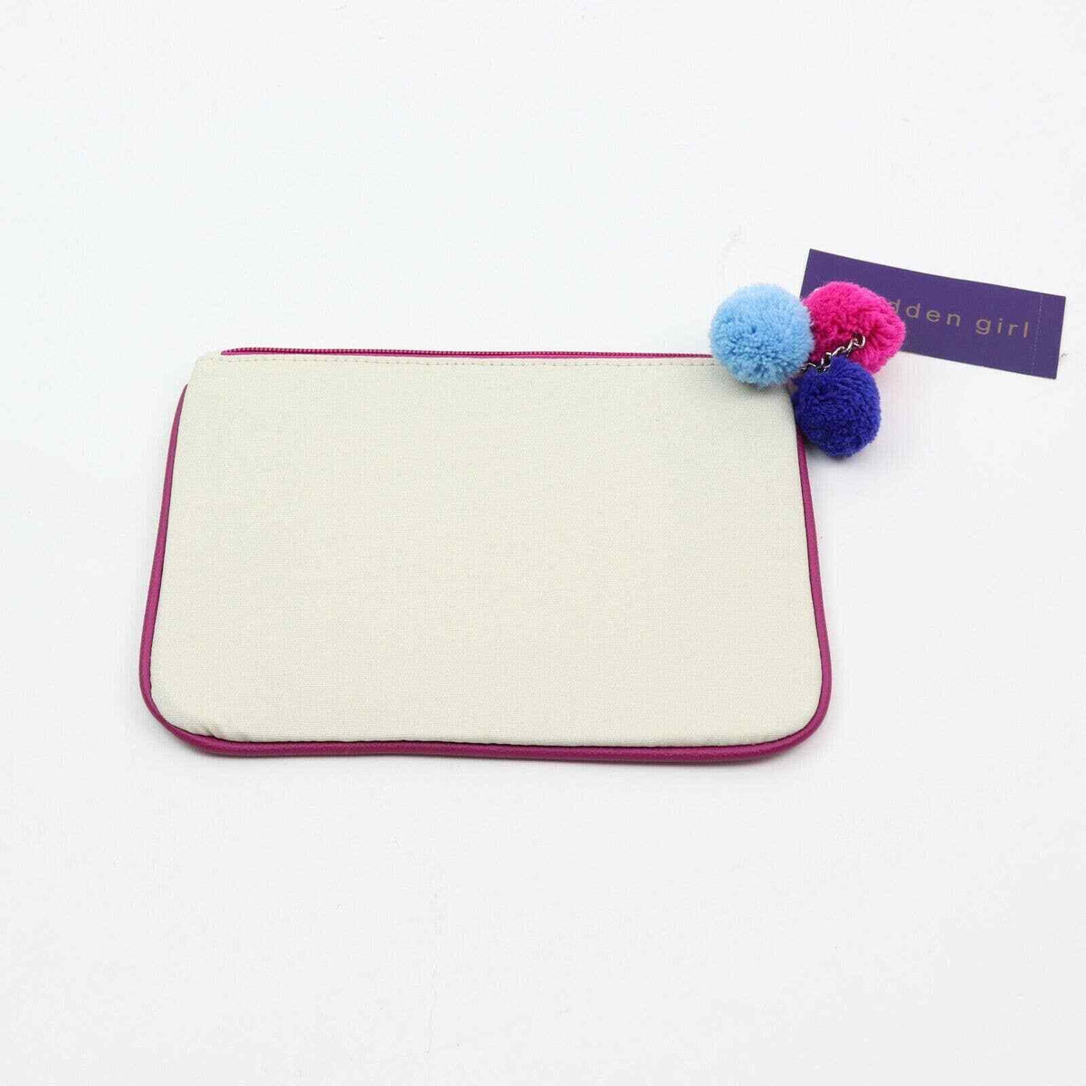Small Cosmetic Pouch with Pink Glitter and Wine O'Clock Message - Steve Madden Girl