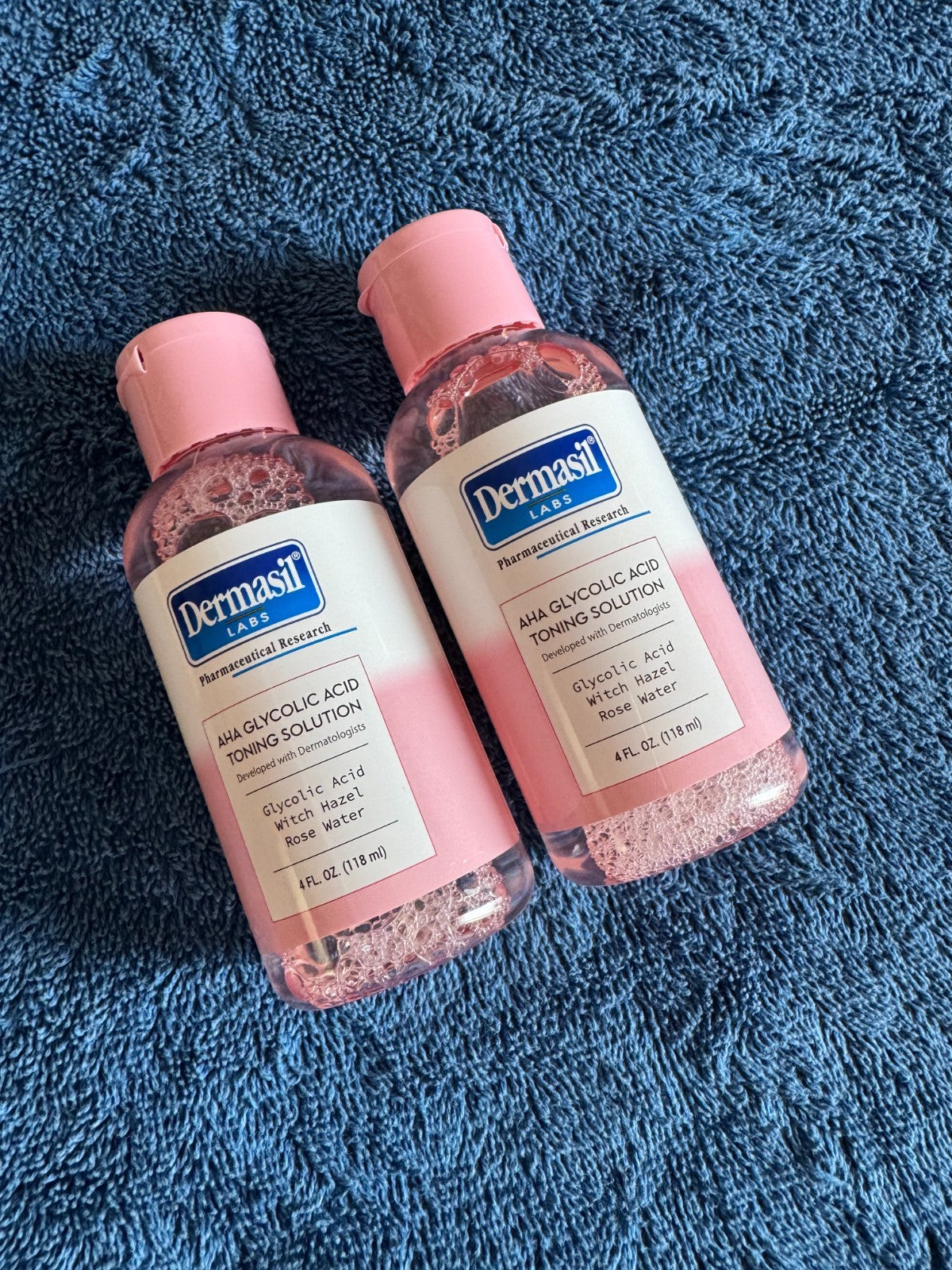 Glycolic Acid Toning Solution with Witch Hazel & Rose Water - 2 Pack, 4 Fl Oz