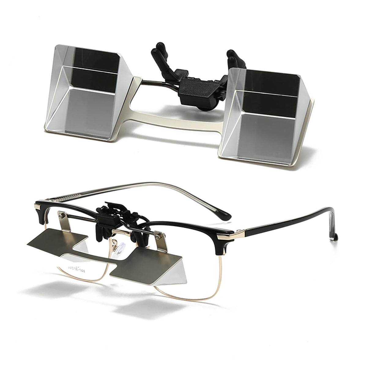 Lazy Glasses 90 Degree Clip-On Reading Glasses for Lying Down - Silver, 3.74 Inches