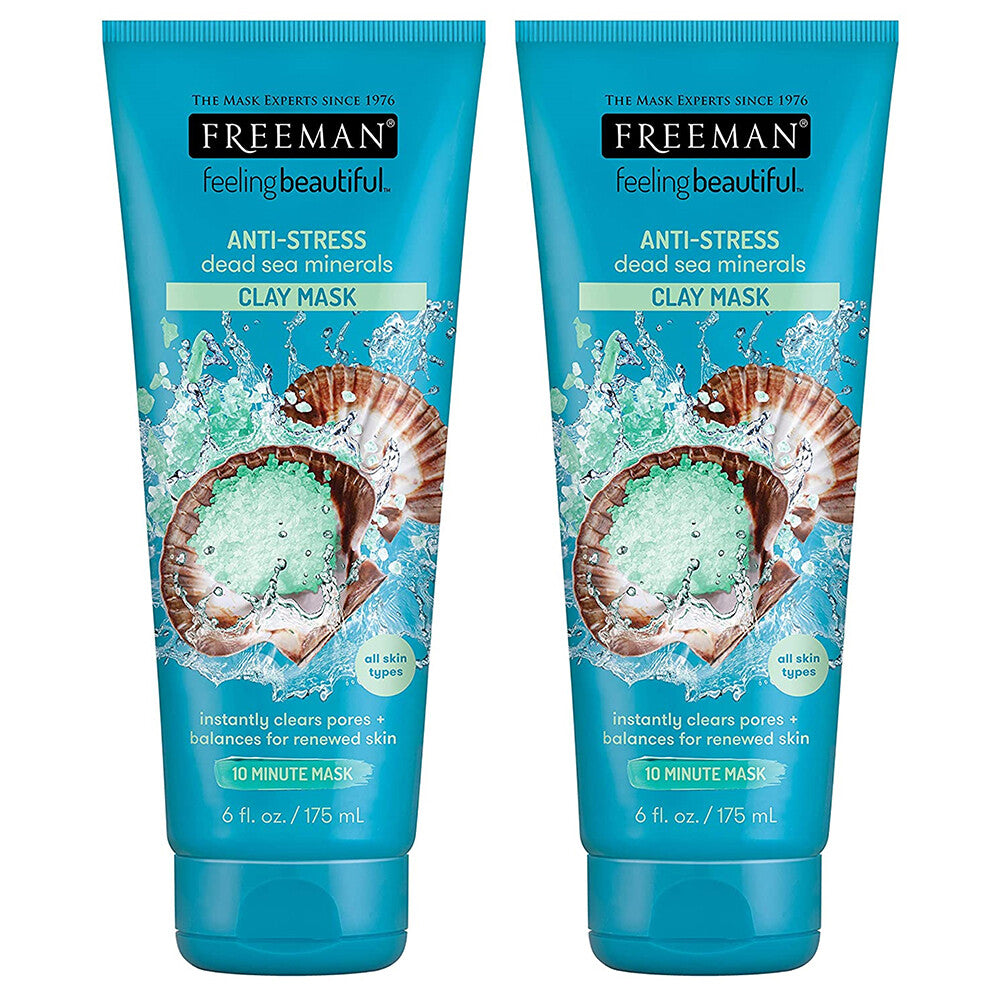 Dead Sea Minerals Facial Mask - 10 Minute Pore Cleanser, 6 oz (Pack of 2)