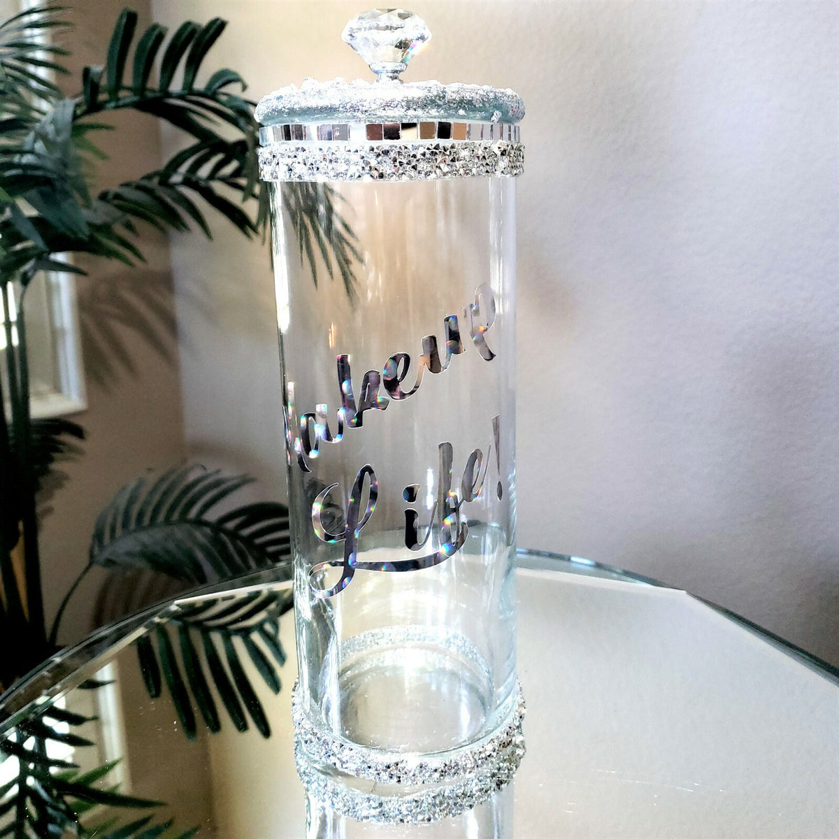 Makeup Brush Holder Organizer with Lid - Vanity Storage and Decor