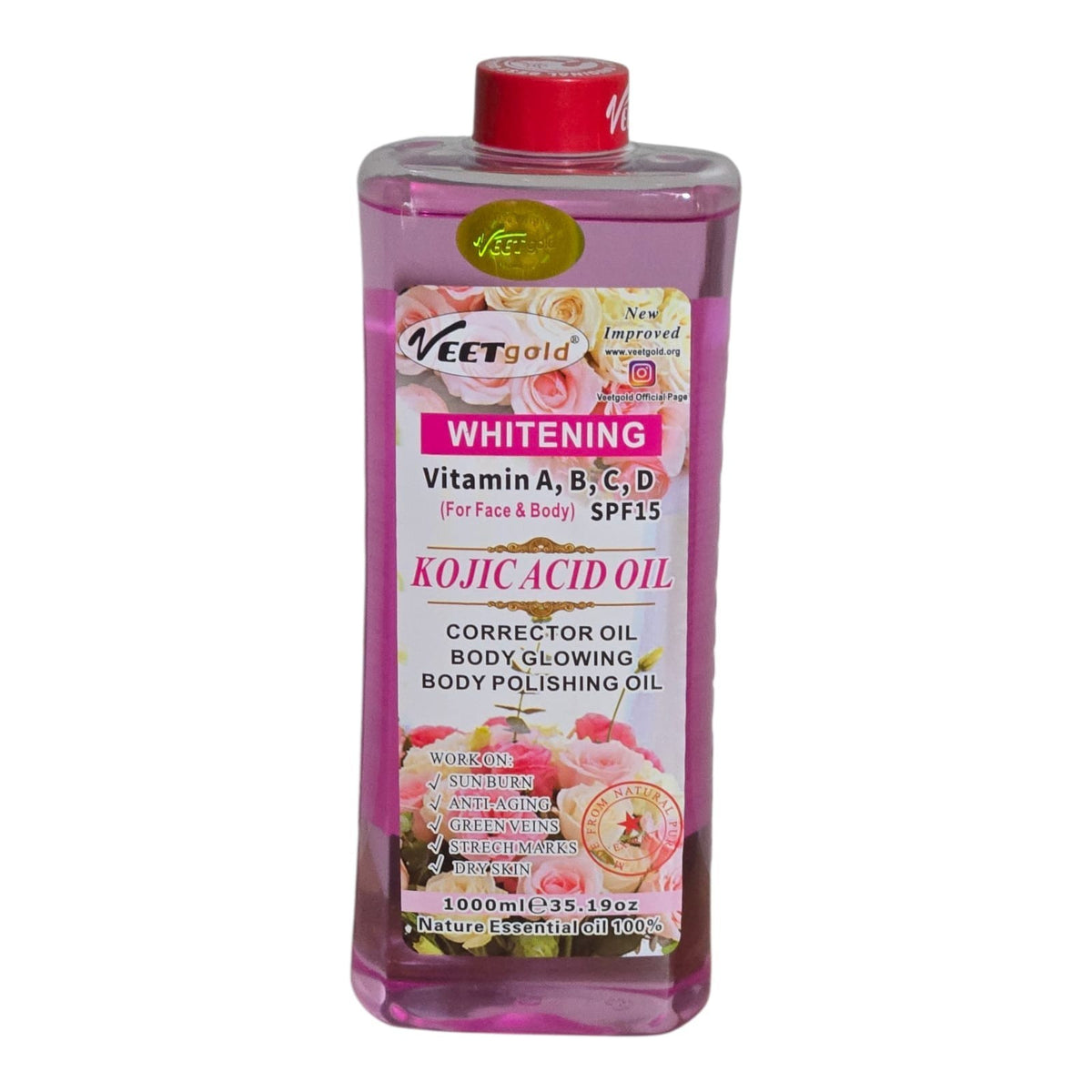 Kojic Acid Face & Body Corrector Oil - Brightening Skin Care 1000ml