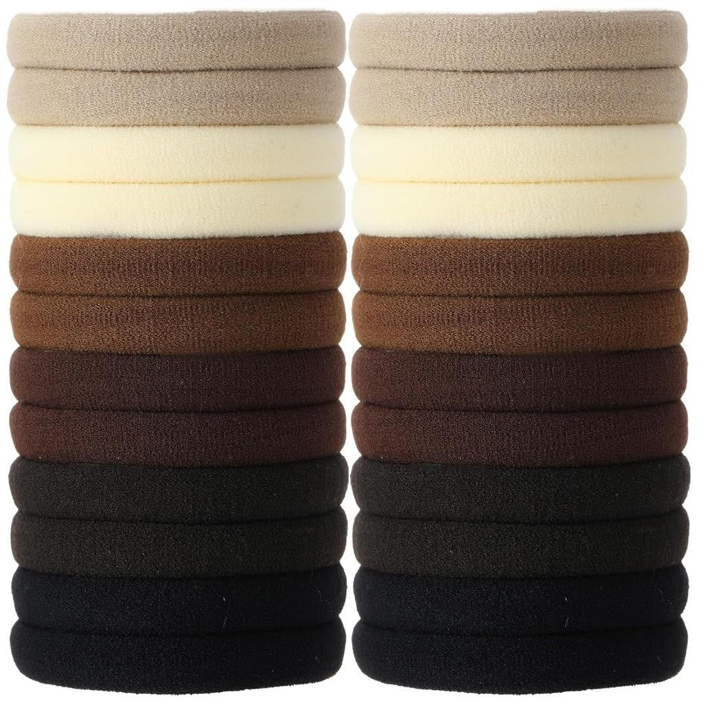 120 Thick Hair Ties Elastics Ponytail Holders Nylon Bands Bulk Lot