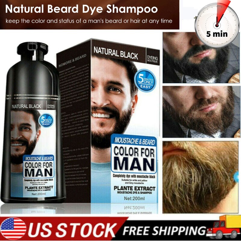 Permanent Black Beard Dye Shampoo 200ml