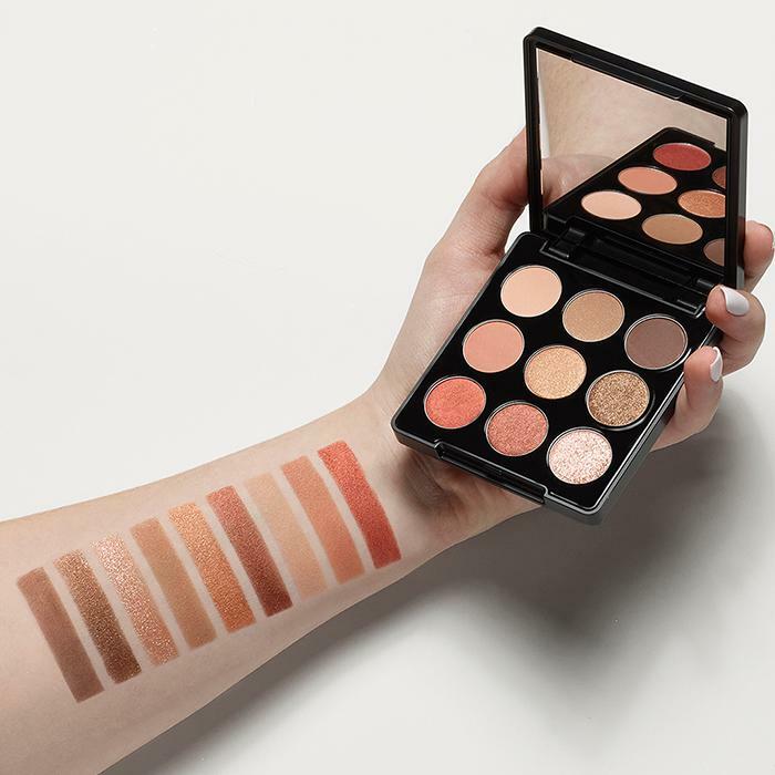 Mono Pop Eyeshadow Palette - Mood Coral, 9 Shades, Matte & Shimmer