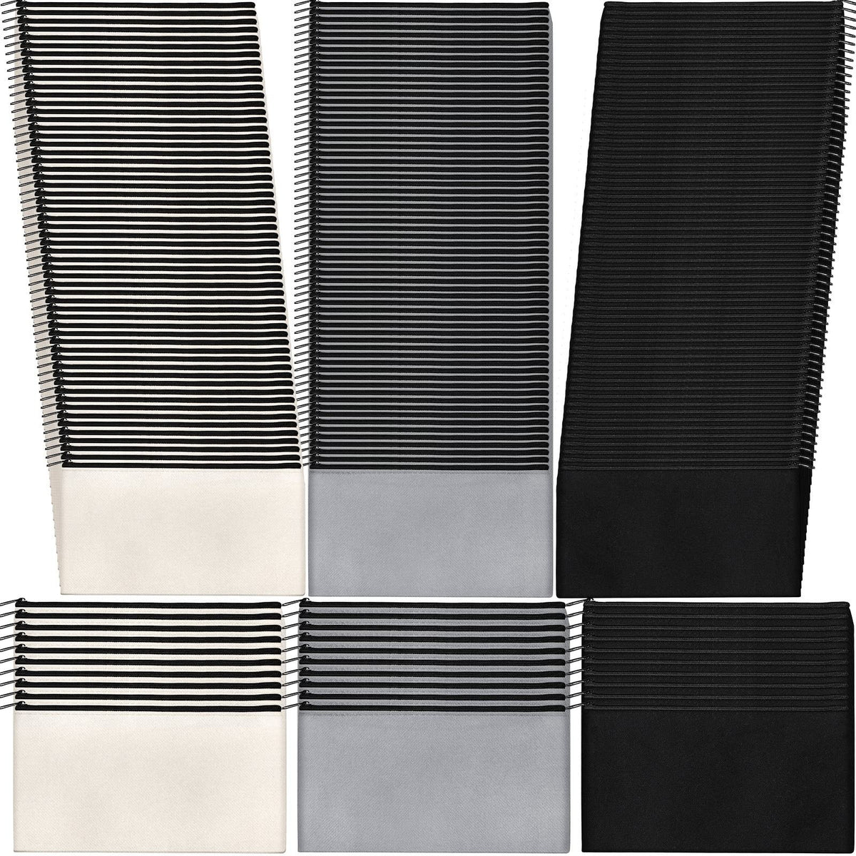 99 Pcs Blank Canvas Zipper Pouches Bulk 8.3 x 5 in Assorted Colors - DIY Craft Bags