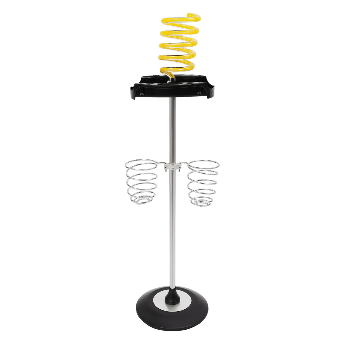Freestanding Hair Dryer Stand with Tray & Spiral Holders - Yellow