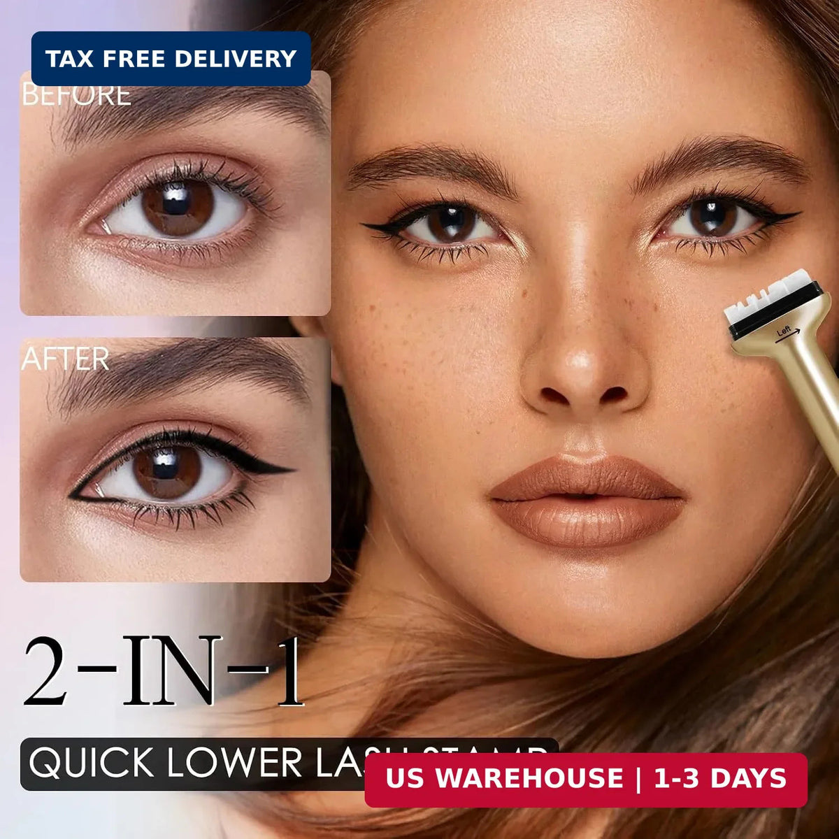 Lower Eyelash Stamp & Eyeliner Kit Waterproof 2-in-1 Eyelash and Eyeliner Tool