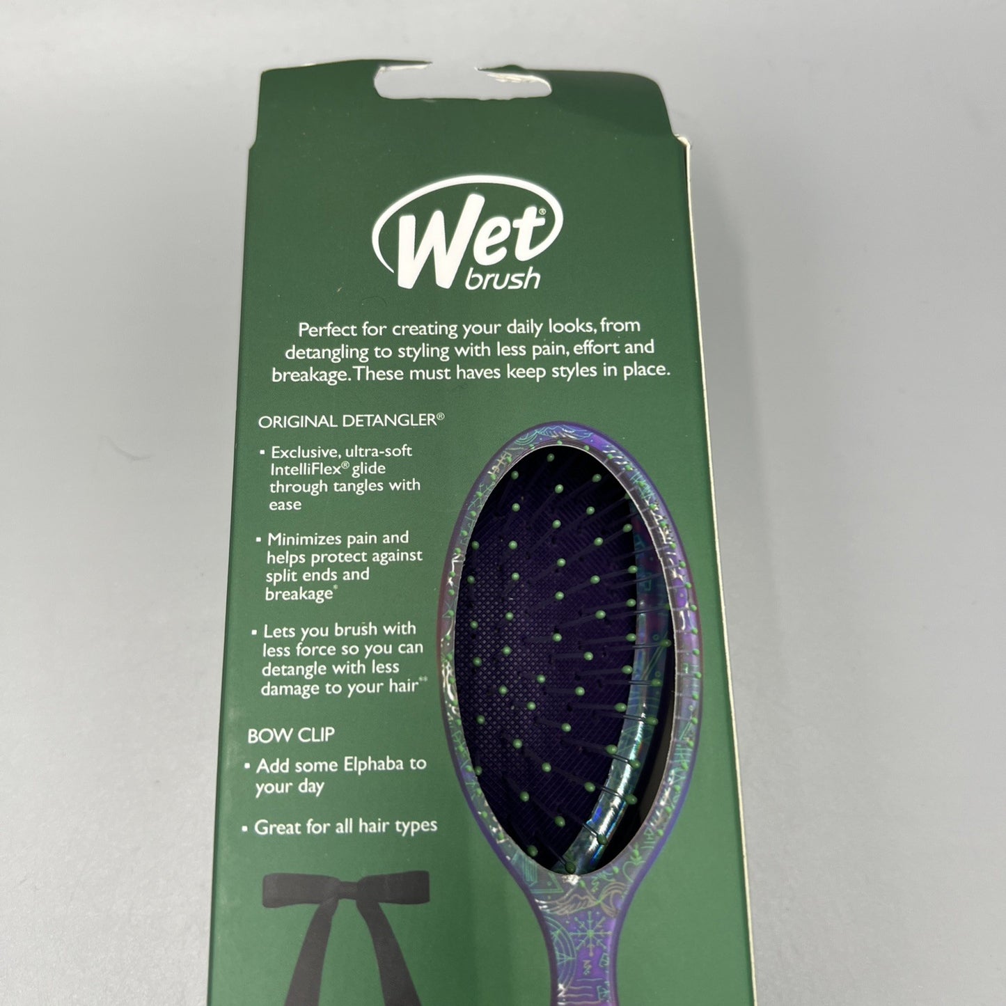 Wicked Wet Detangler Hair Brush with Bow Clip - Collectible Hair Accessory