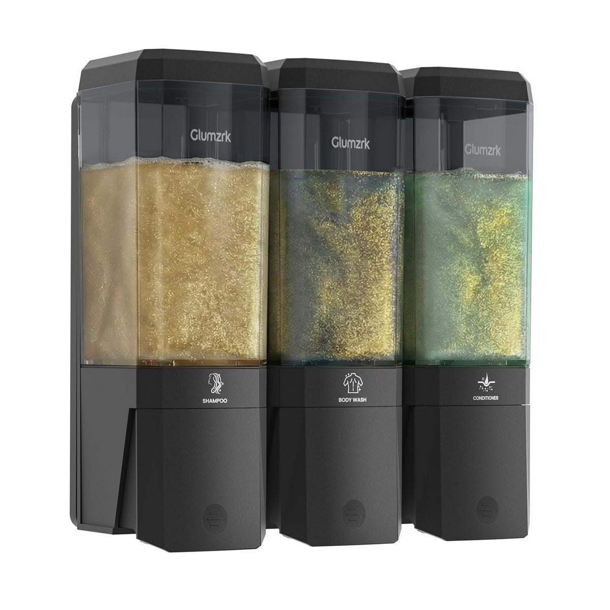 Shampoo and Conditioner Dispenser 3 Chamber 17oz No Drill Shower Soap