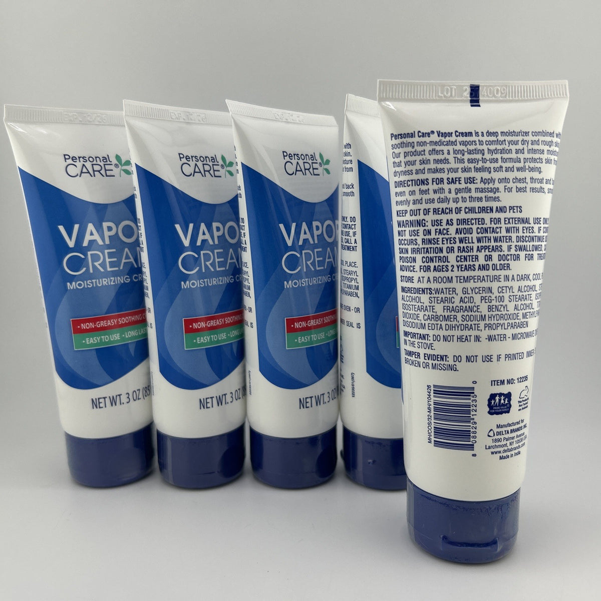 Vapor Cream 5-Pack, Soothing & Moisturizing, 3oz Each