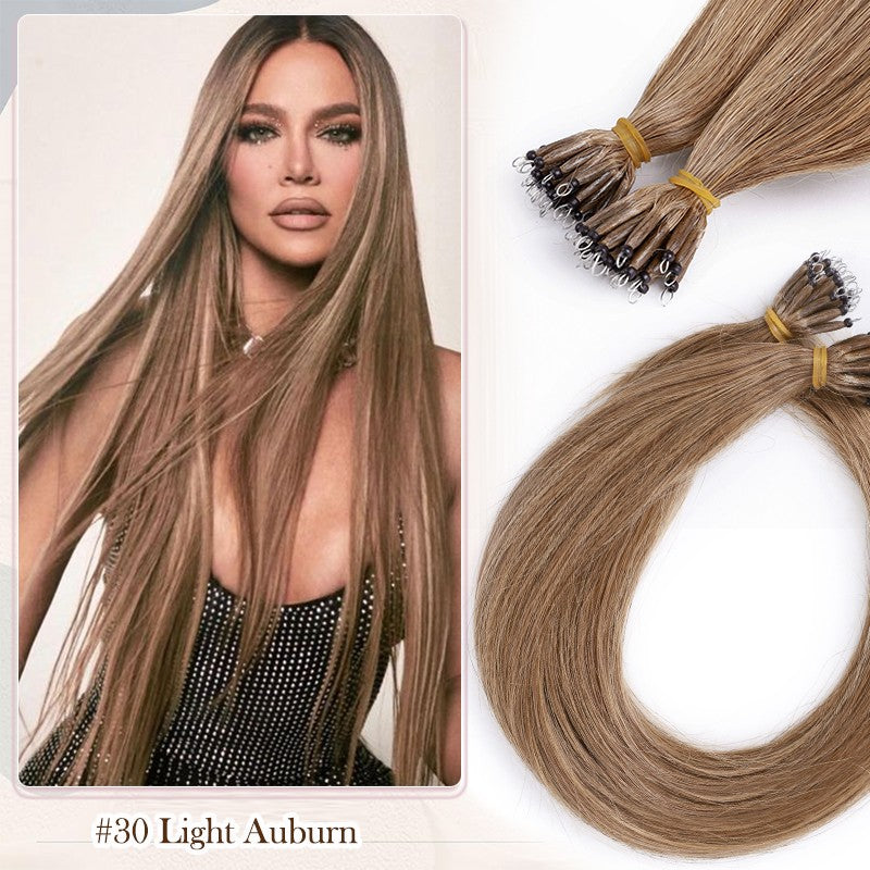 Nano Beads Hair Extensions 100% Remy Human Hair Balayage Ombre Blonde