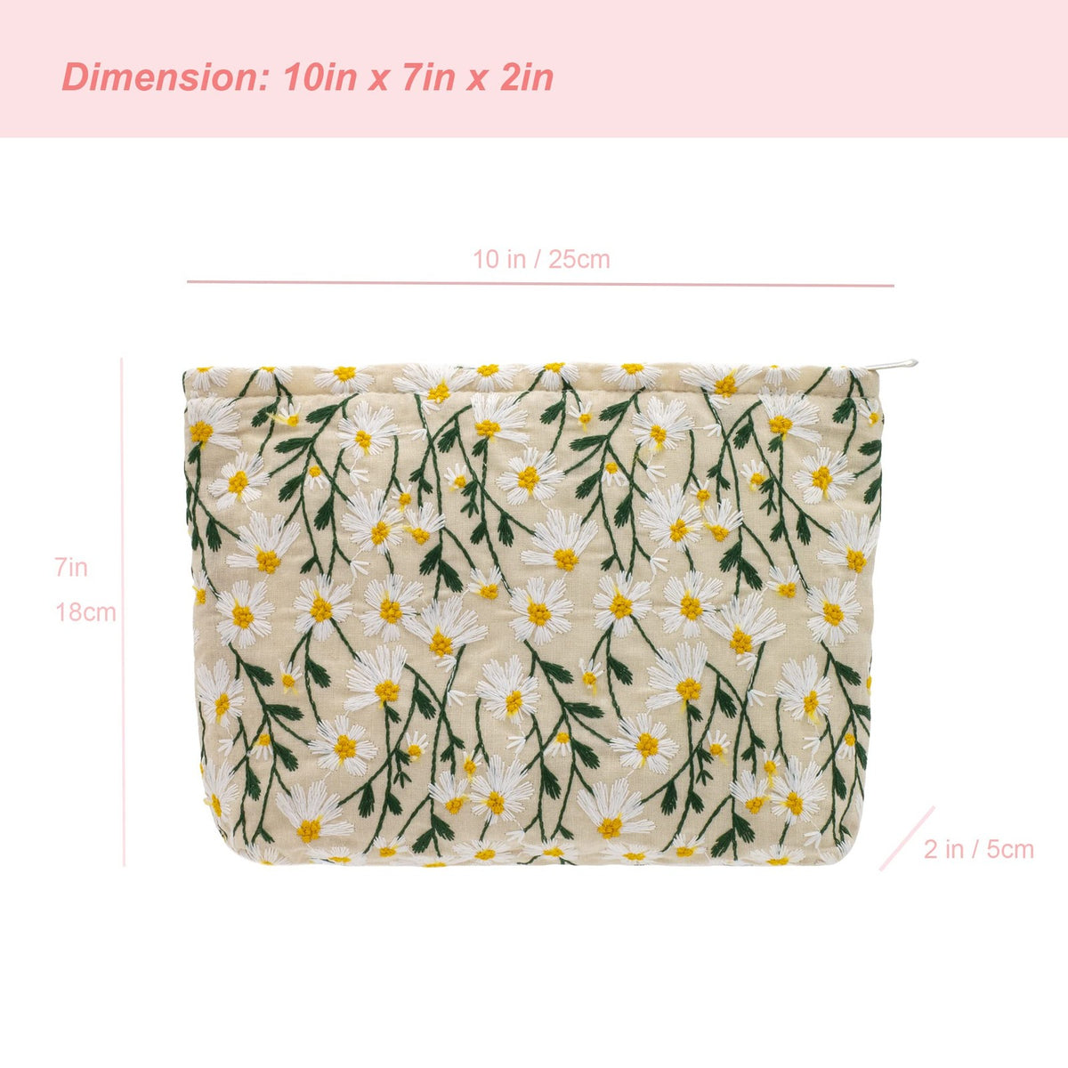 Large Canvas Makeup Bag Organizer with Zipper – Travel Pouch for Purse Essentials