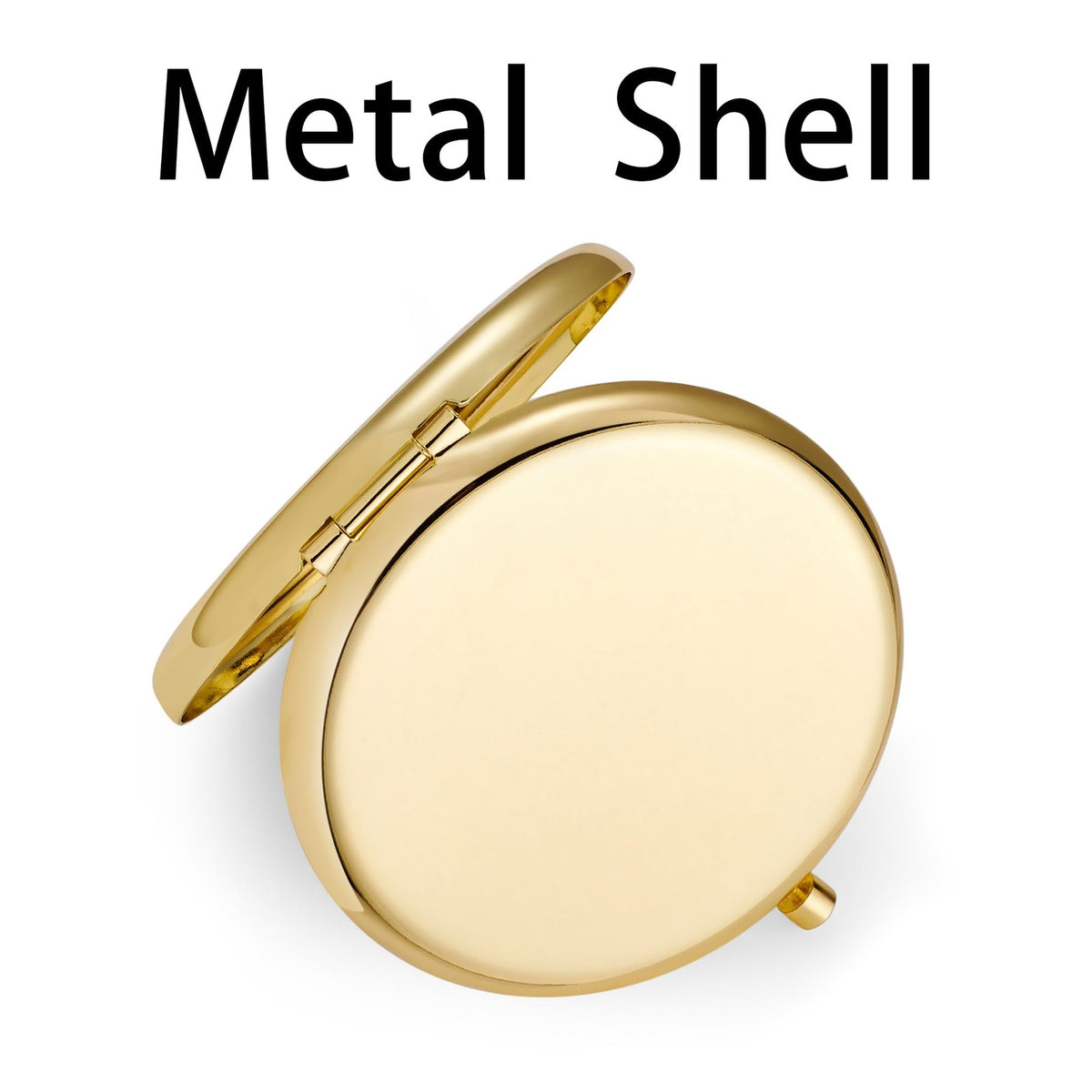 12 Pack Metal Compact Mirrors with 1X/2X Magnification - Gold, Travel Size