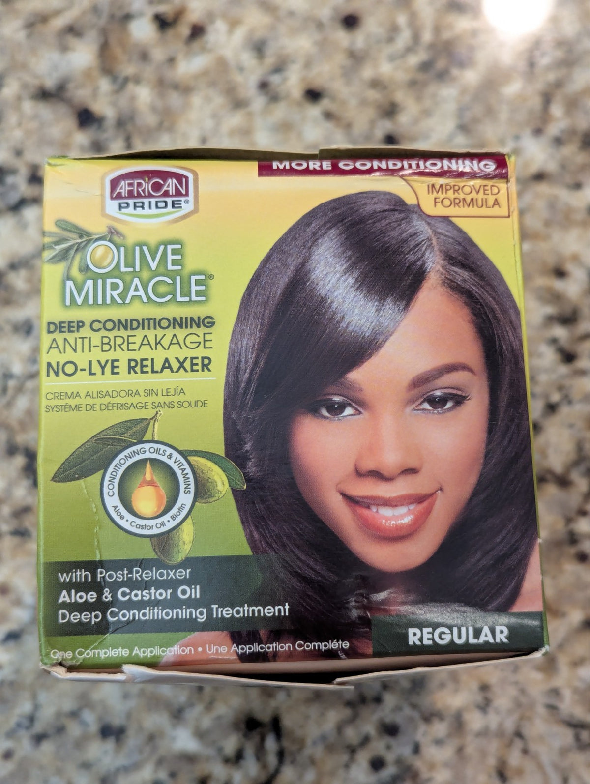 African Pride Olive Miracle Anti-Breakage Hair Relaxer Regular - No Lye