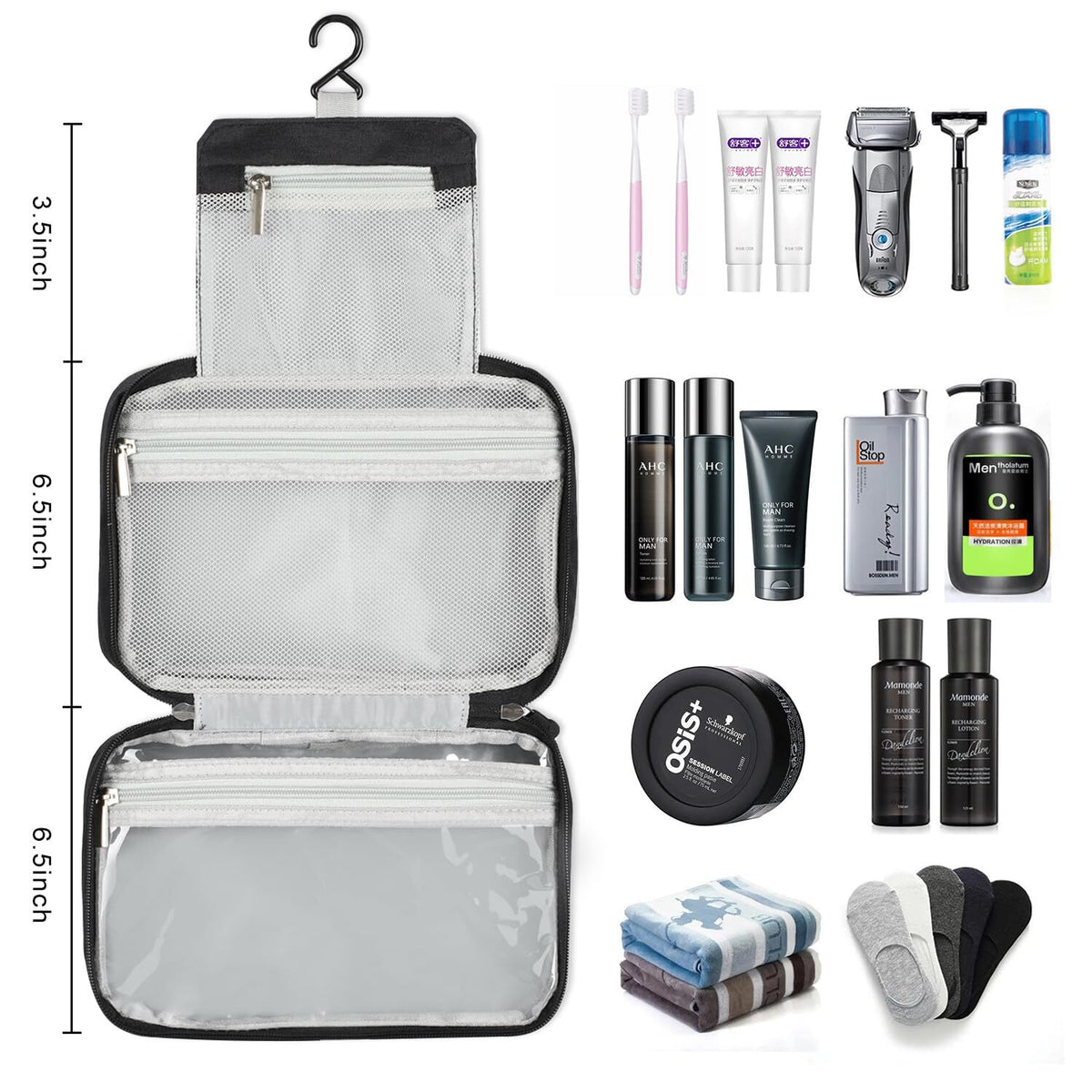 Large Capacity Hanging Travel Toiletry Bag for Men & Women