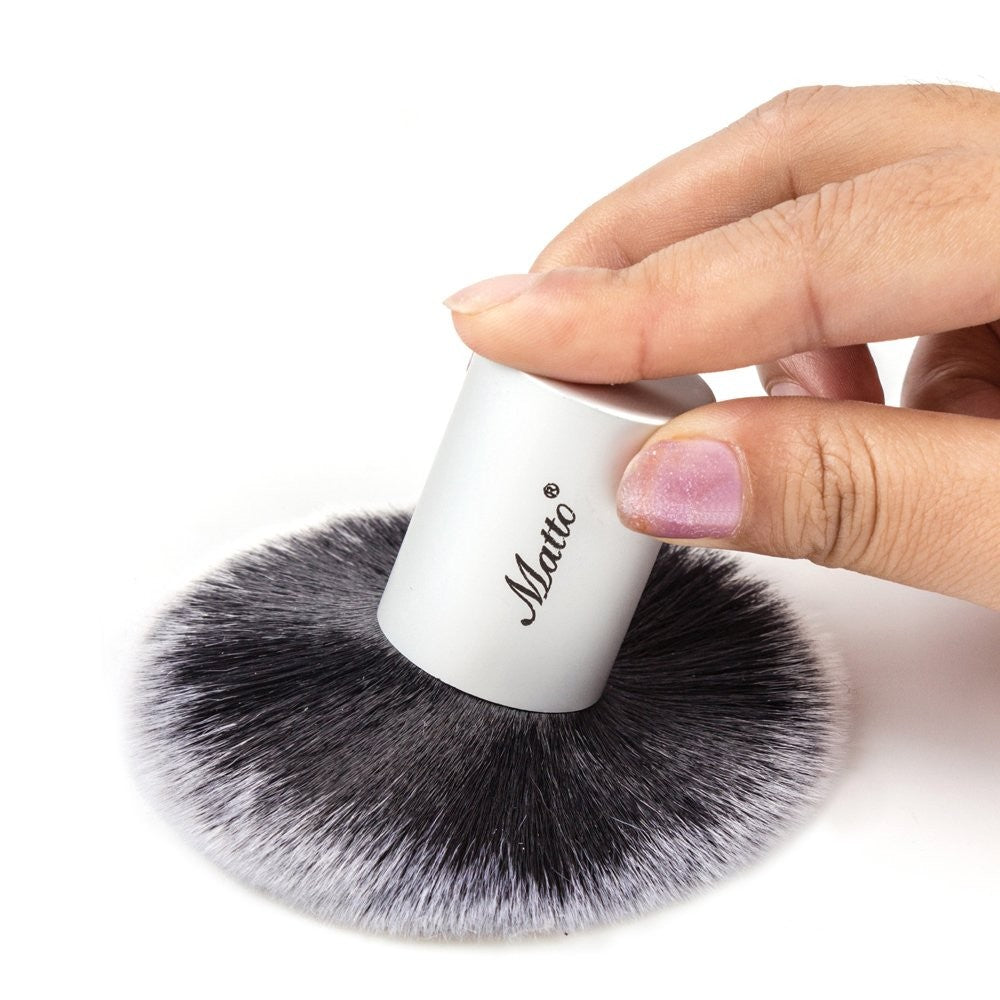 Matto Kabuki Makeup Brush for Setting Powder - Flawless Finish, Grey