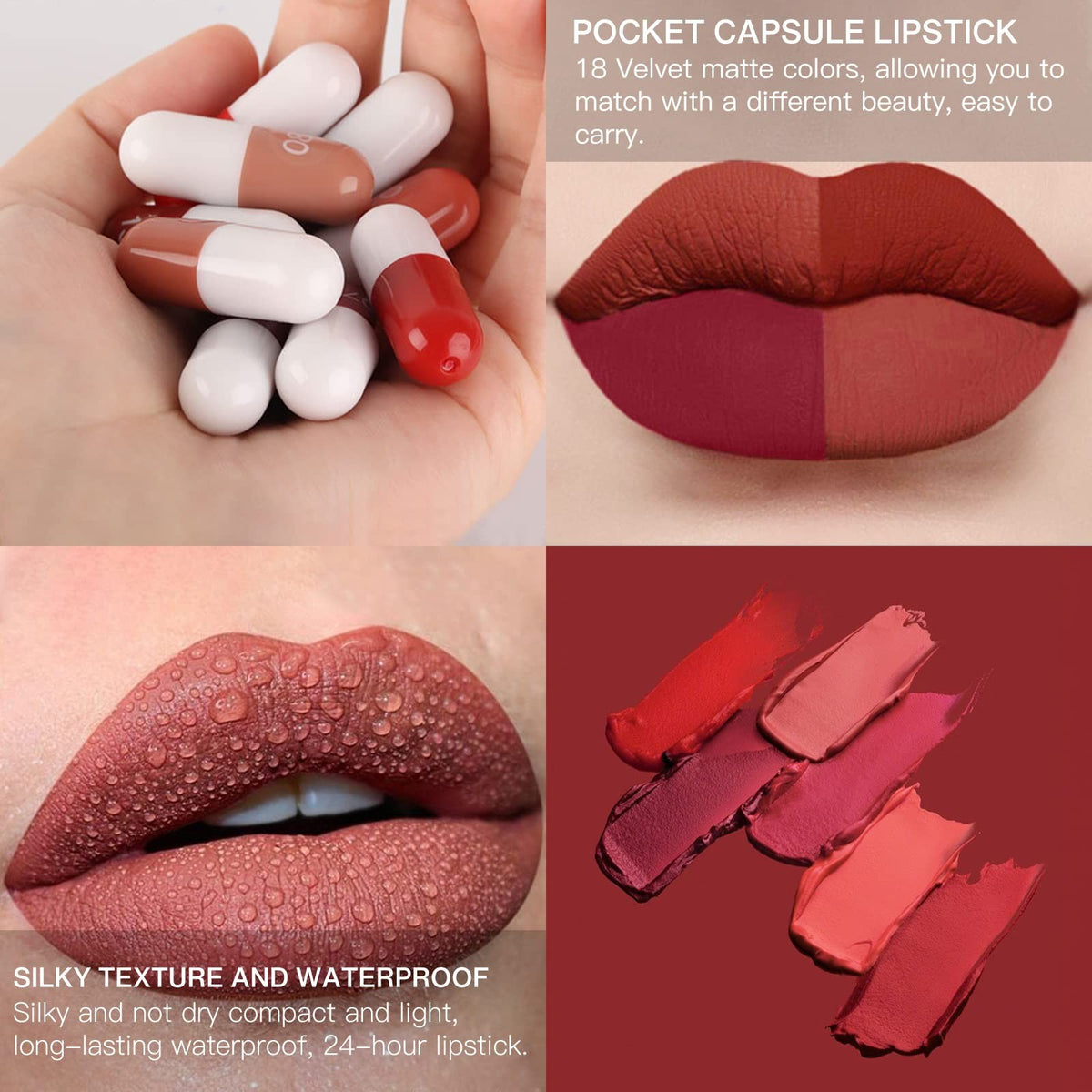 18-Color Matte Lipstick Set - Long-Lasting Waterproof Lip Makeup