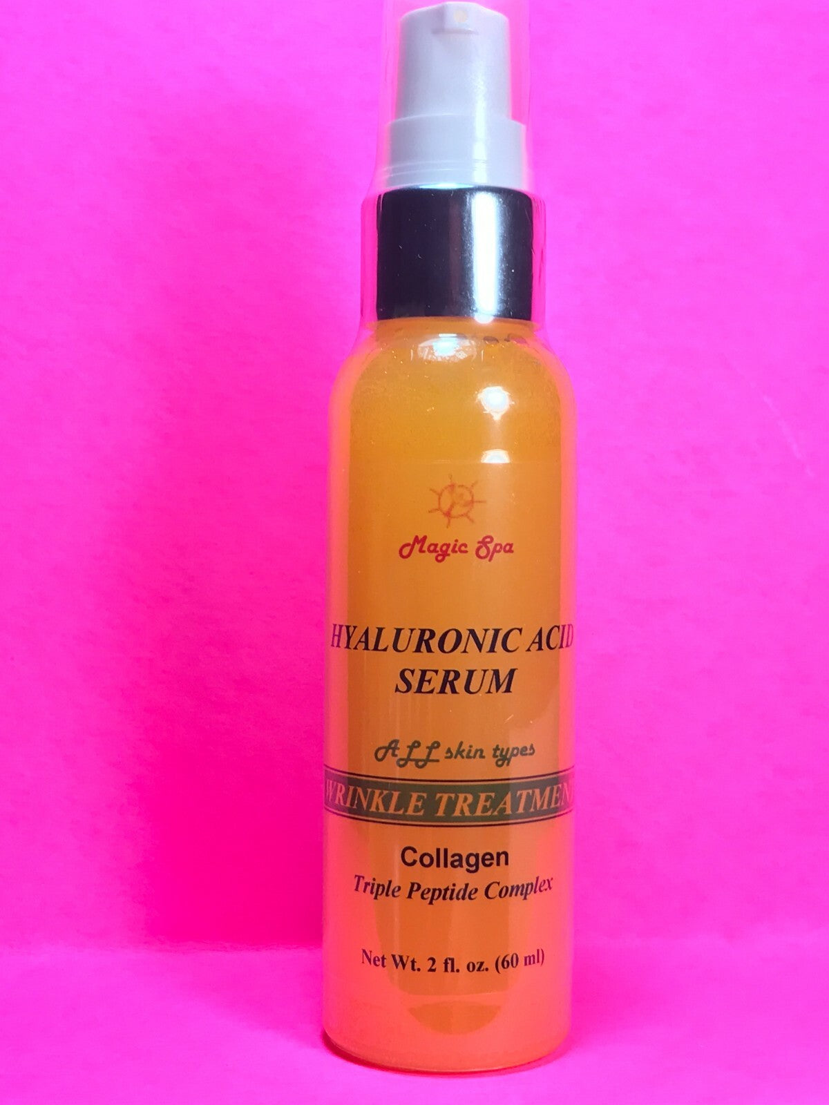 Hyaluronic Acid Serum with Collagen & Peptides for Anti-Aging & Wrinkle Reduction - 2oz