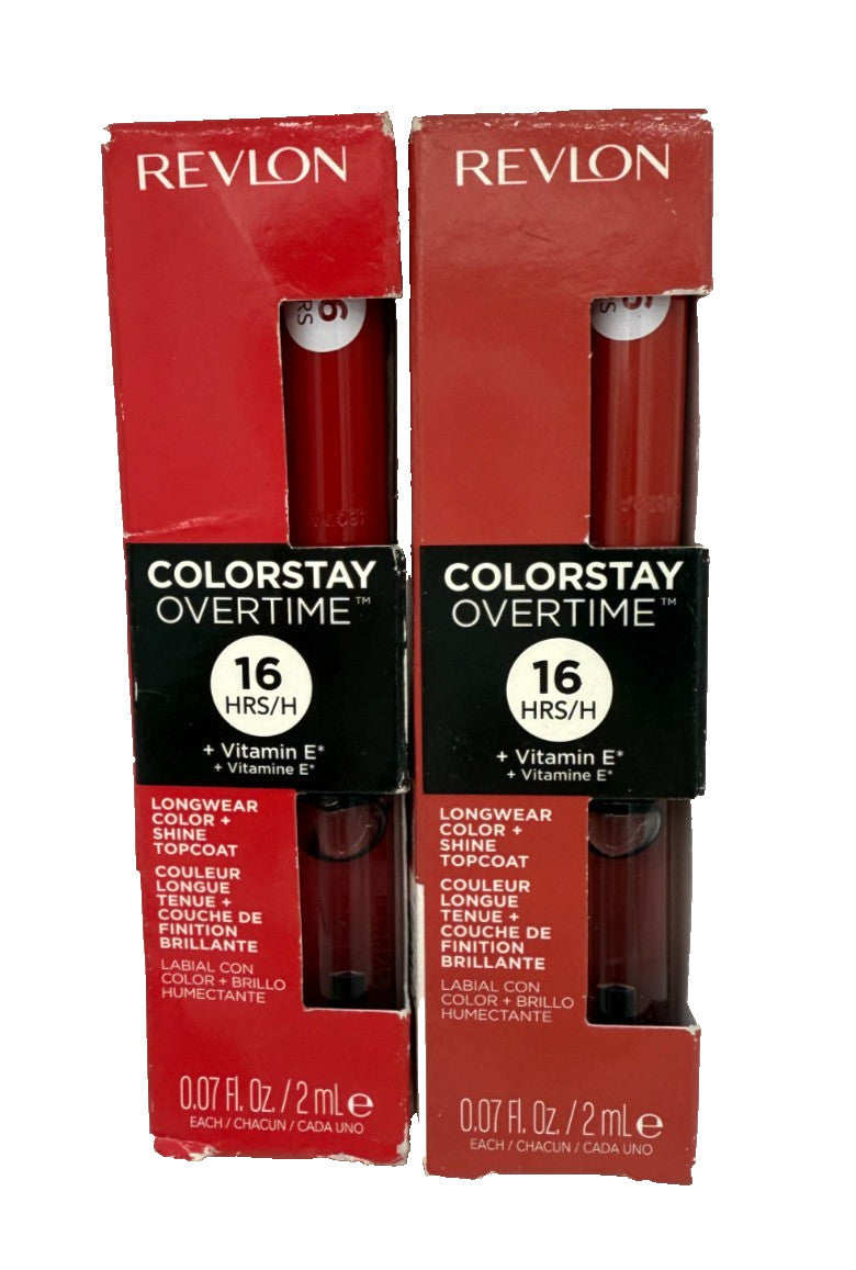 Revlon Colorstay Overtime Longwear Lip Topcoat Bundle of 2 - Shine & Color