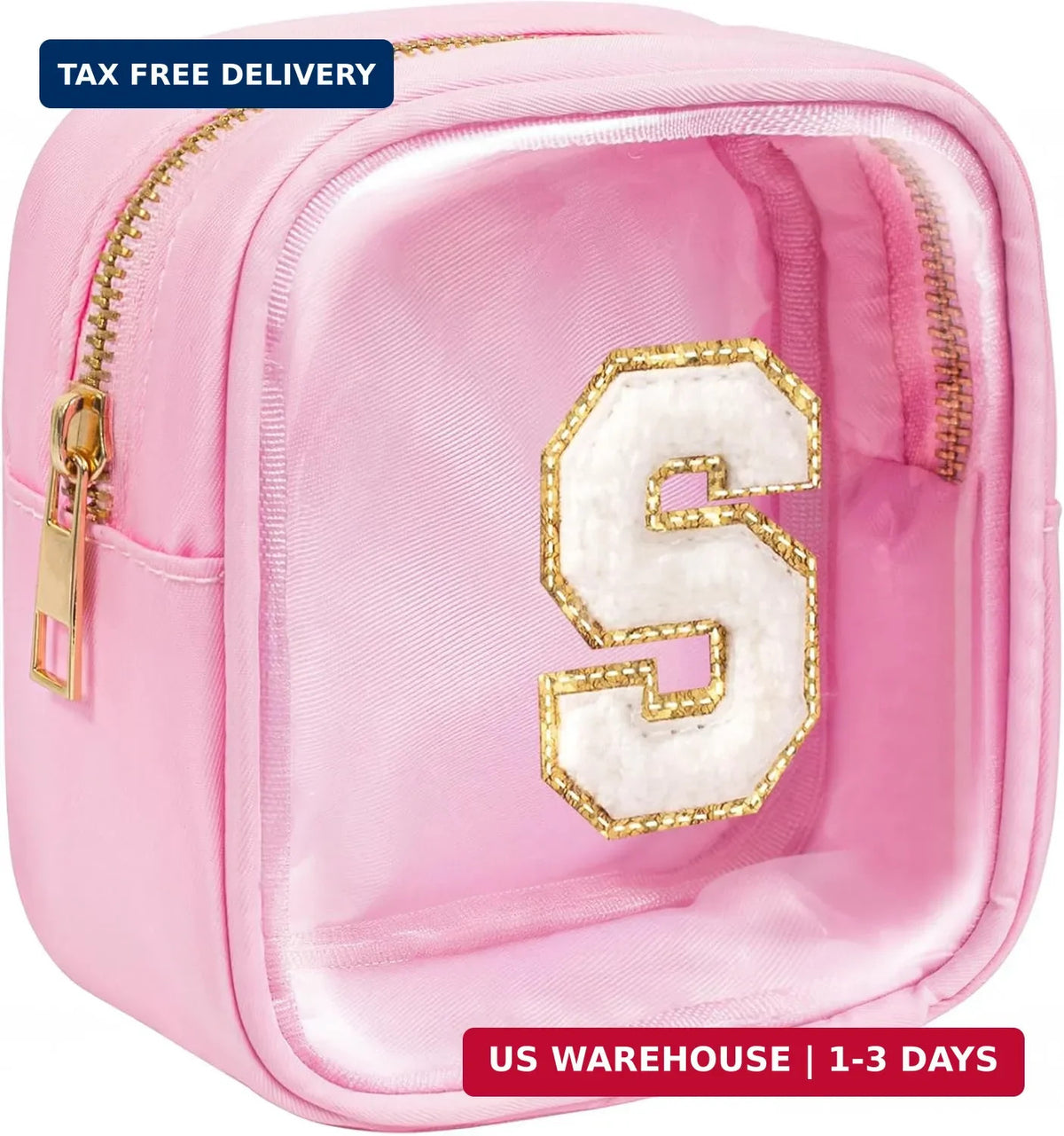 Cute Cosmetic Bag for Teen Girls - Travel Makeup Organizer with Initial Personalization