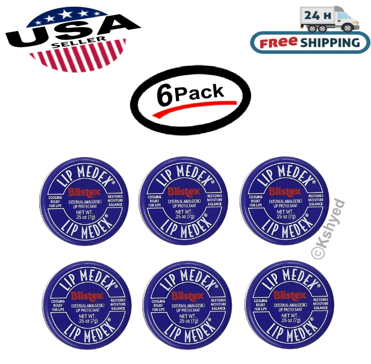Cooling Lip Balm for Sore Lips Moisturizing Relief 6-Pack
