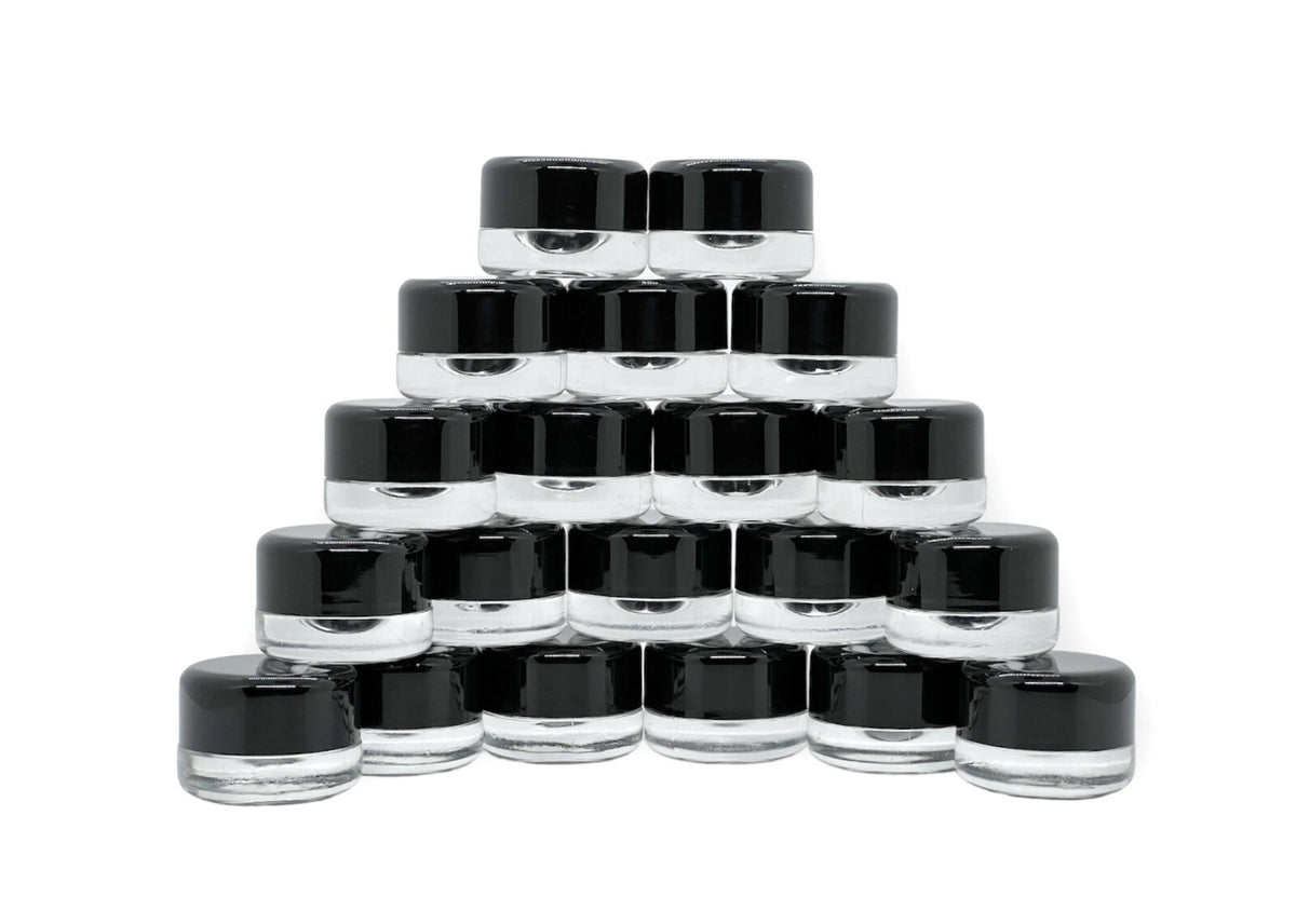 5ml Glass Concentrate Jars with Child Resistant Caps - Bulk Packaging for Waxes & Lip Balm
