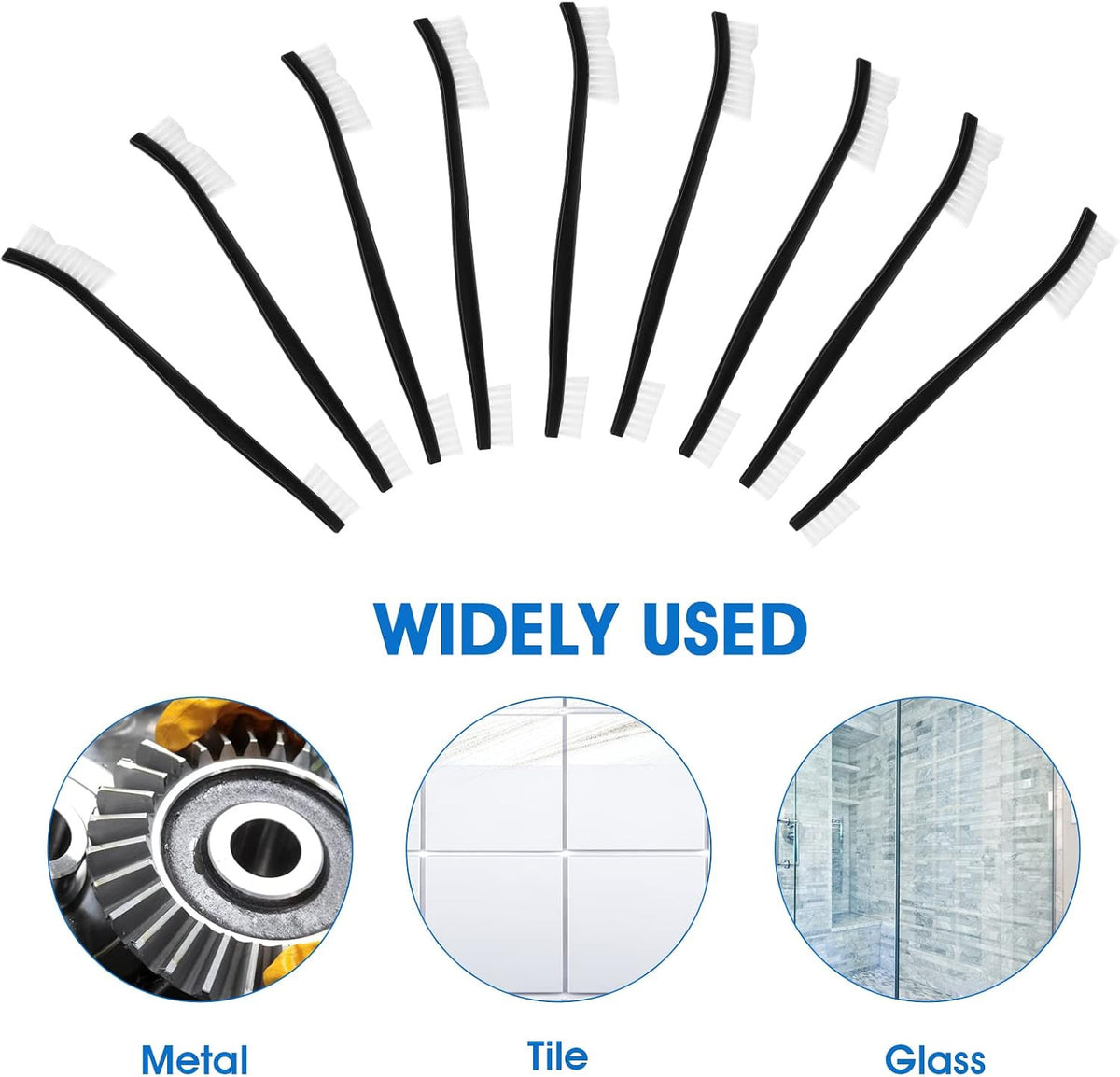 Double-Ended Nylon Cleaning Brushes Set of 9 for Small Objects and Tight Spaces