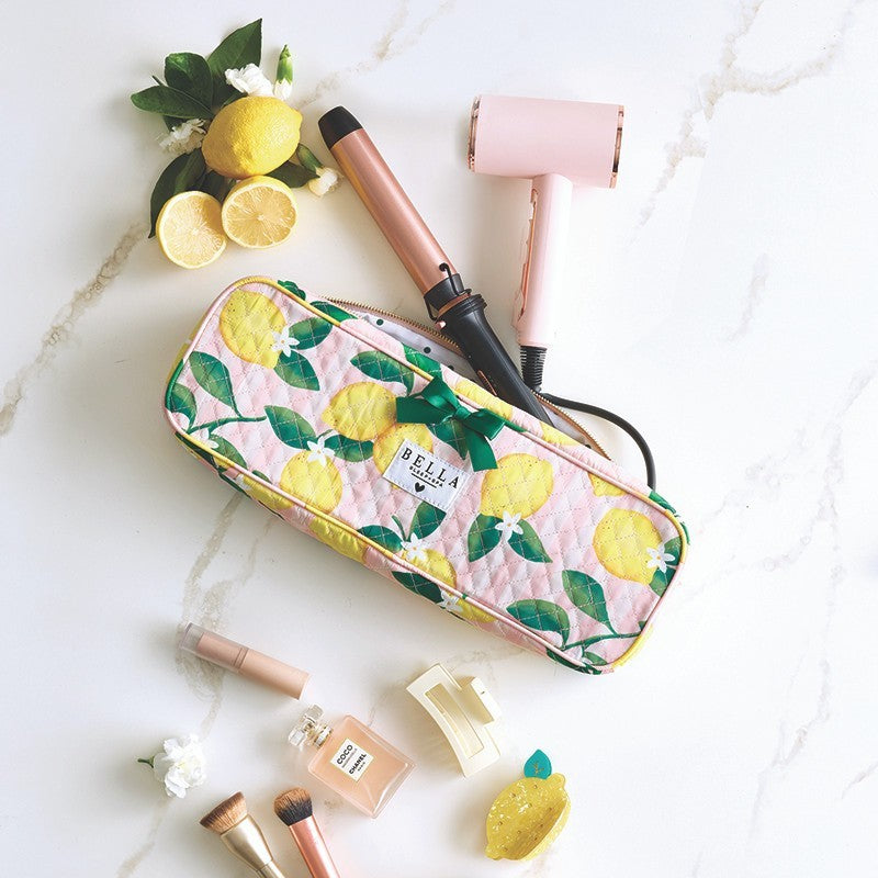 Waterproof Quilted Hair Tool Travel Bag - Organizer for Curling Iron & Straightener