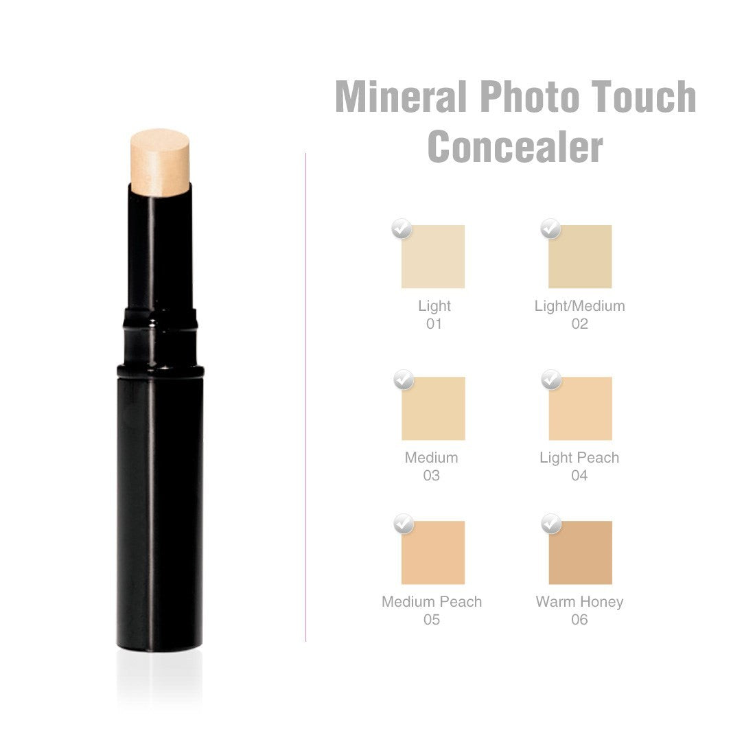 Mineral Concealer Stick Light Medium Full Coverage Natural Finish
