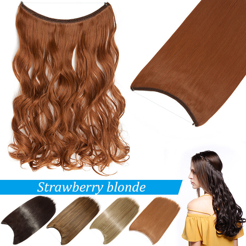 Invisible Wire Hair Extension Headband - Adjustable Wavy 20 Inches