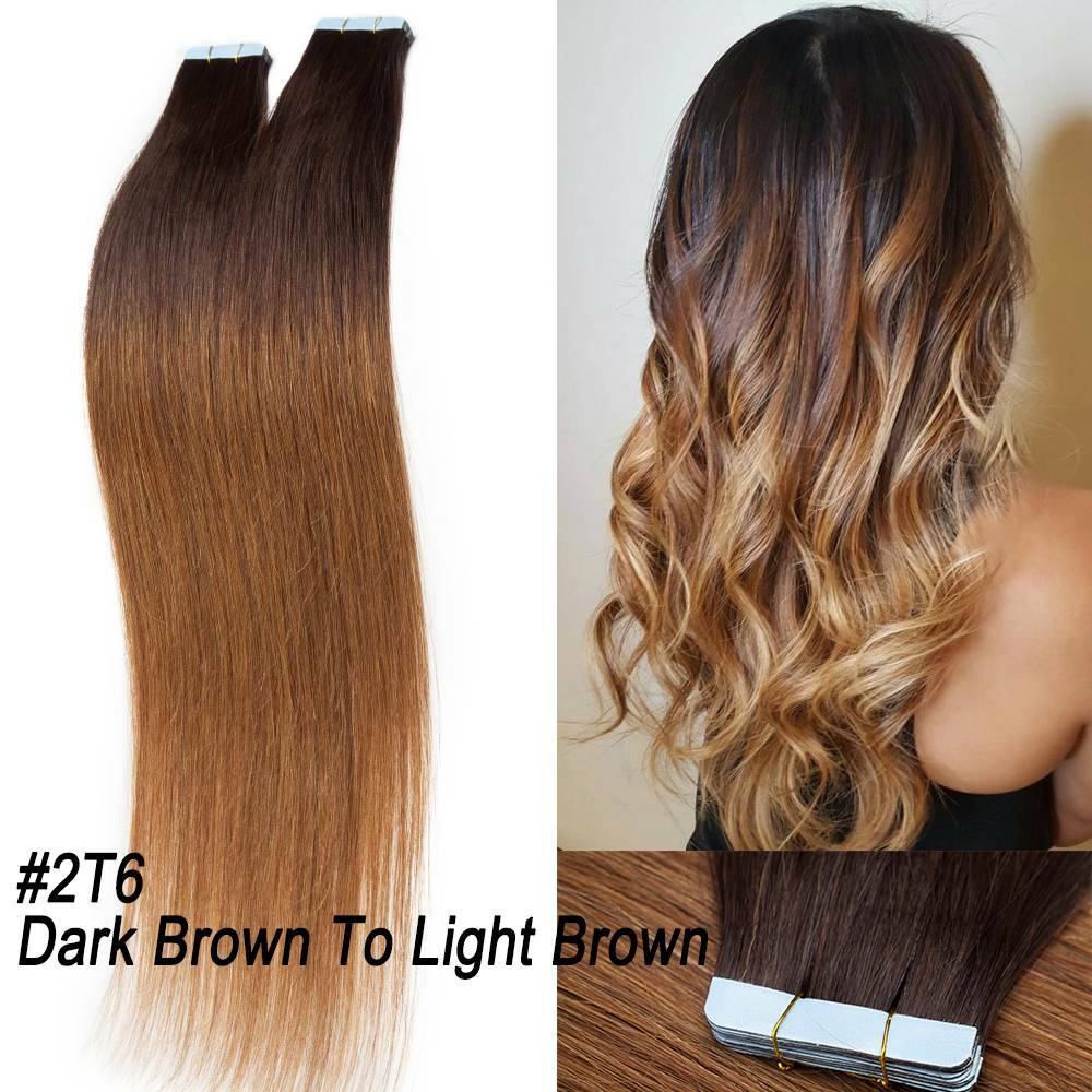 Thick Tape in Remy Human Hair Extensions Invisible Skin Weft Full Head