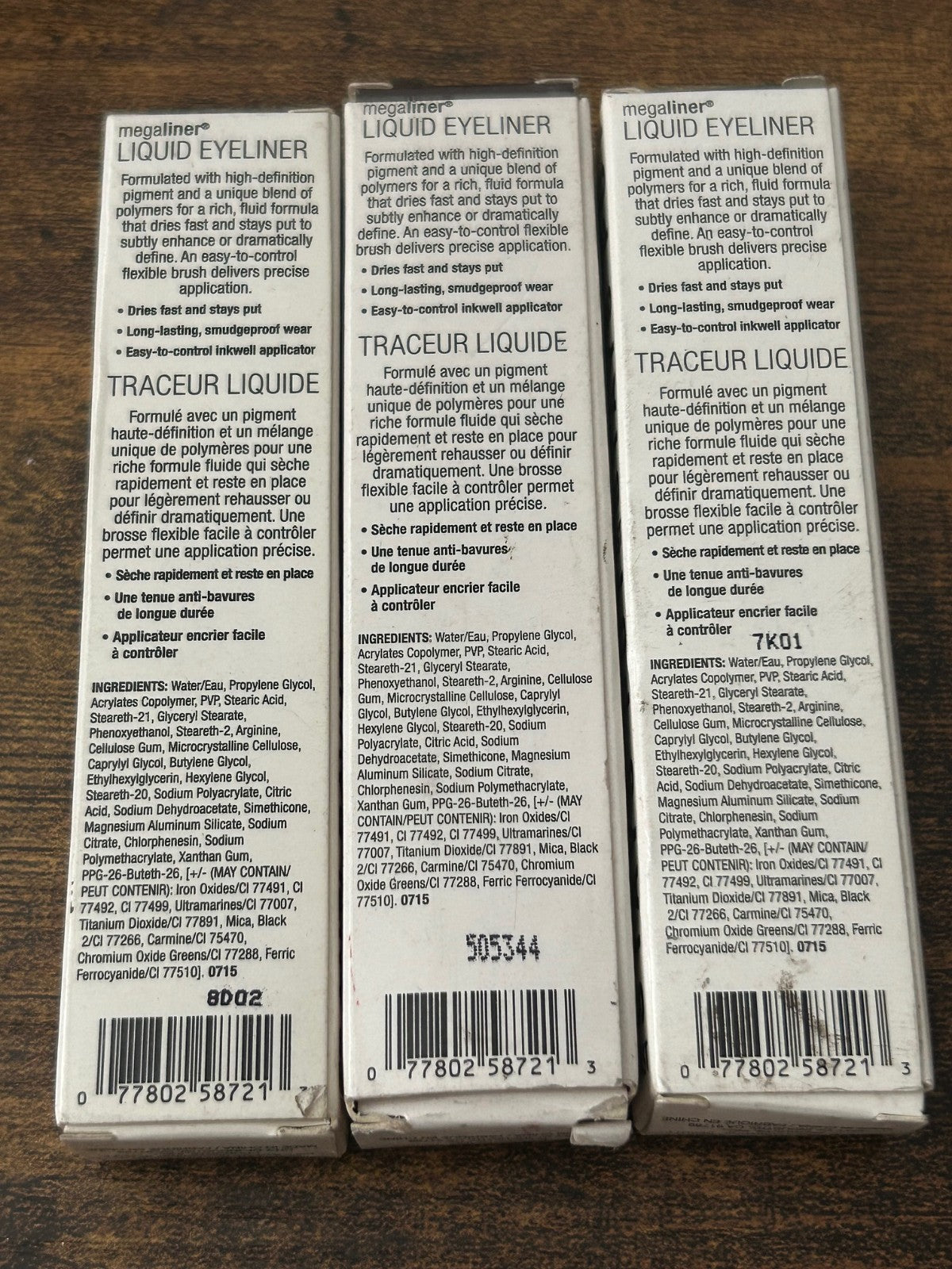 Liquid Eyeliner Dark Brown 872A - 3 Pack, Fine Tip, Fast-Drying Makeup