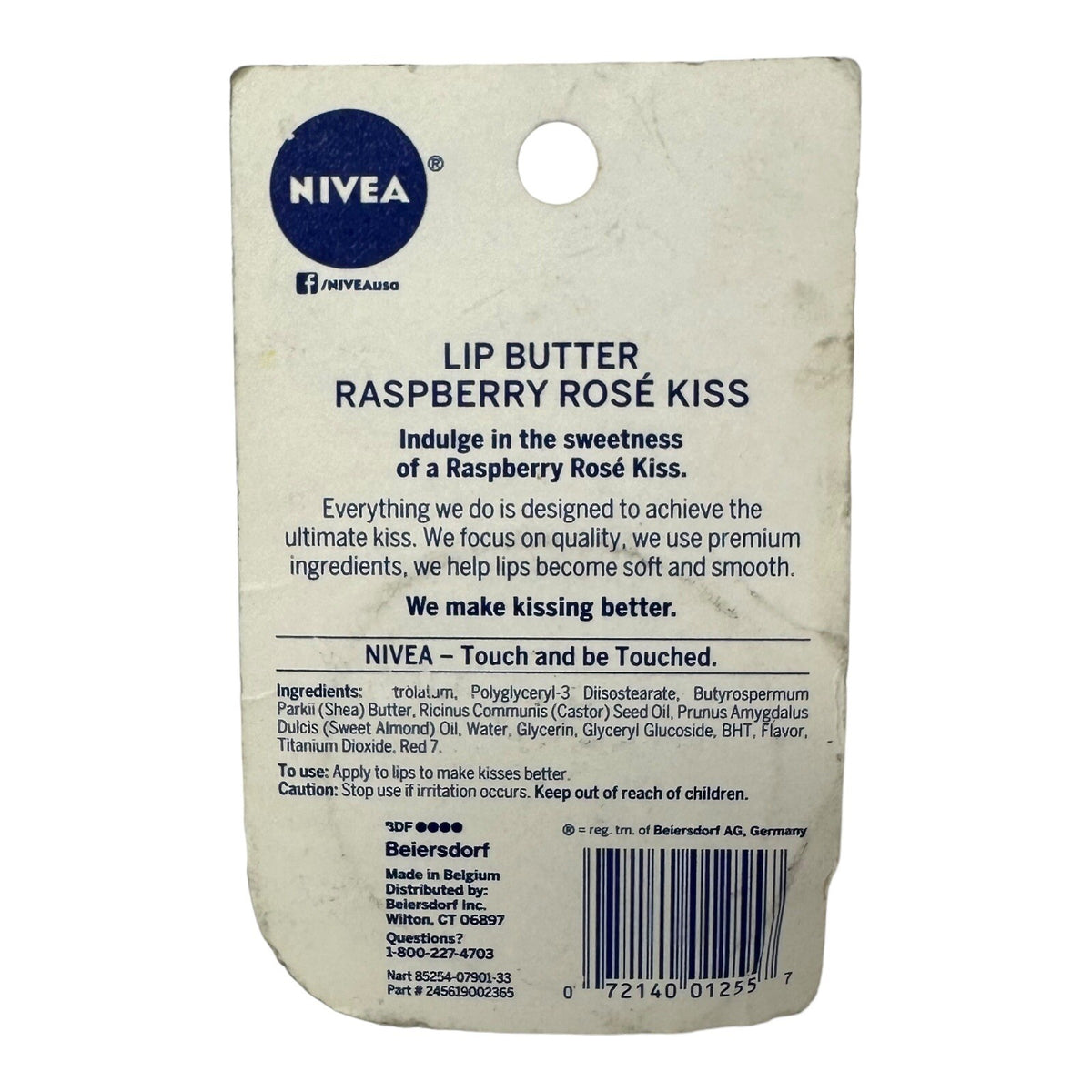 NIVEA Lip Butter Raspberry Rose Kiss 0.59 oz Tin with Shea & Almond Oil