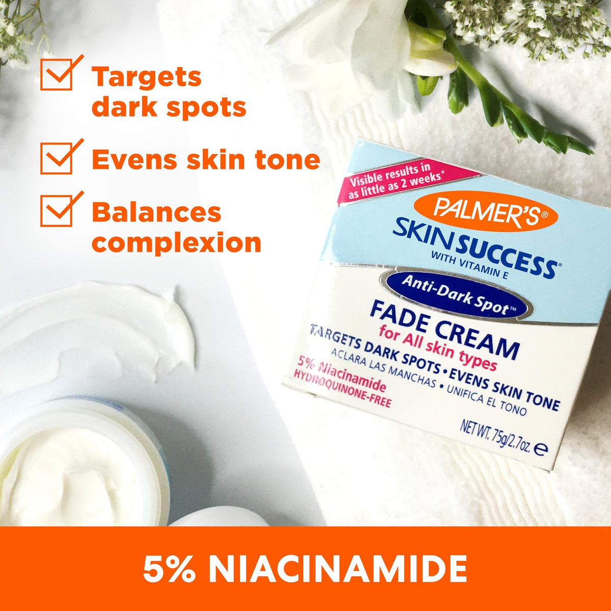 Anti-Dark Spot Fade Cream with Vitamin E & Niacinamide - 2.7 oz