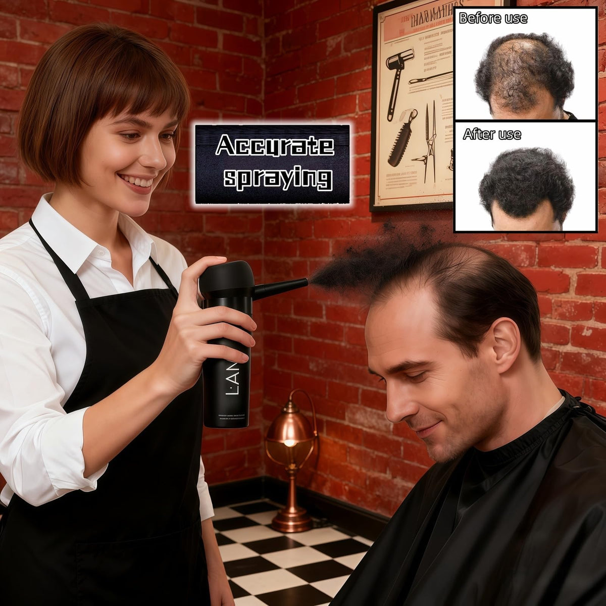 Hair Fiber Sprayer Applicator - Professional Hair Thickening Dispenser for Men & Women
