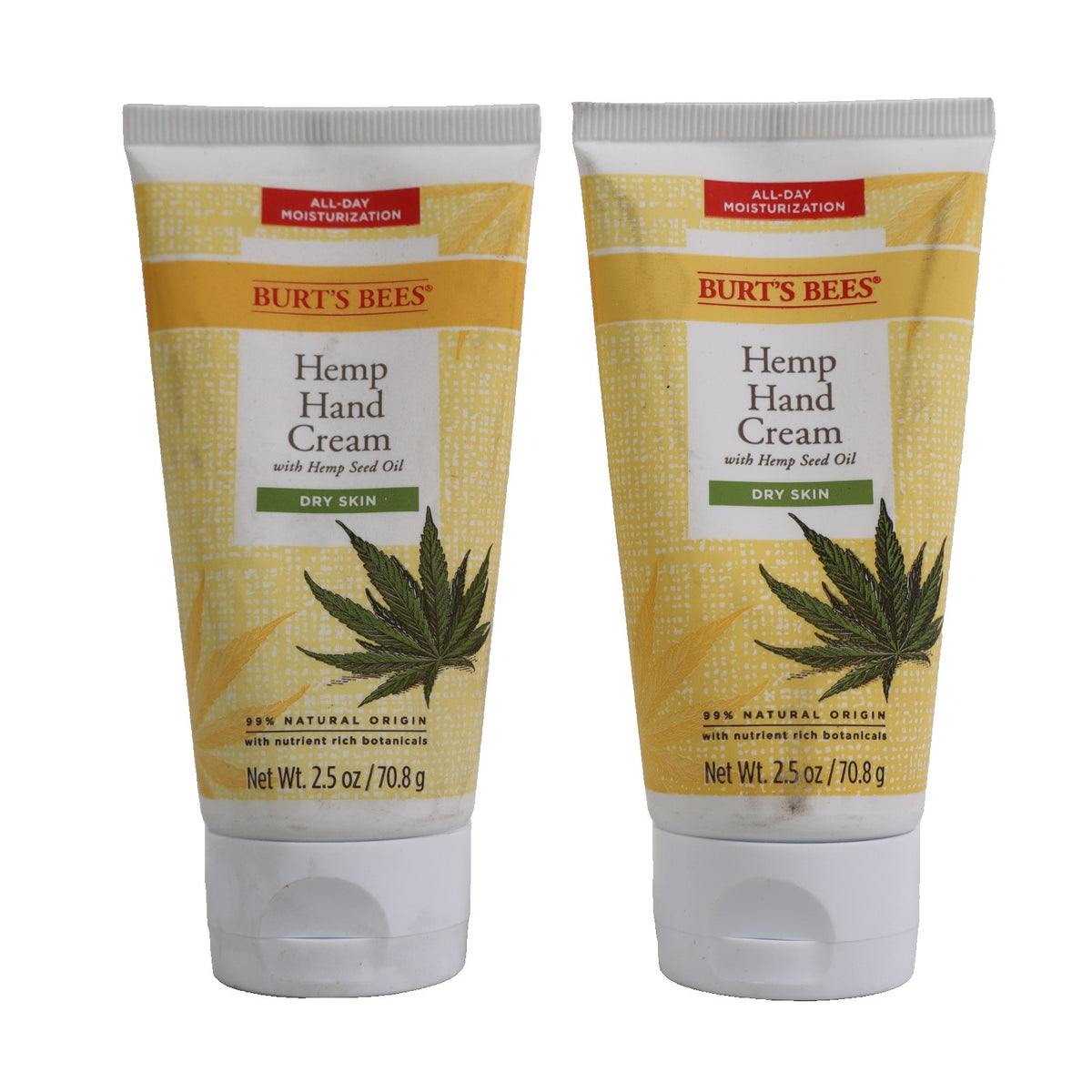 2 PACK Burt's Bees Hemp Hand Cream 2.5 oz Dry Skin w/ Seed Oil