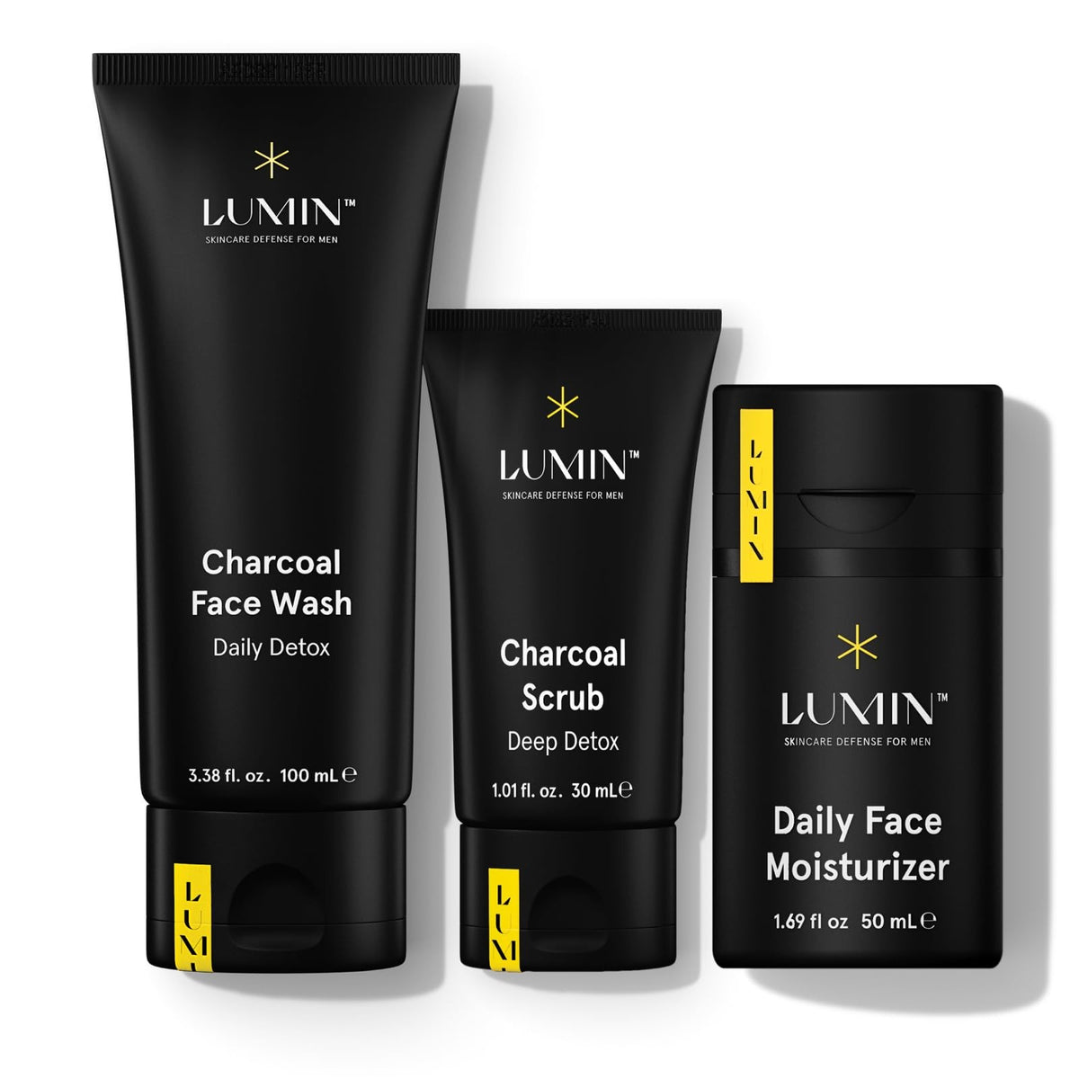 Men’s Skincare Kit - Detox Exfoliating & Hydrating Face Care Set, 3 Pieces