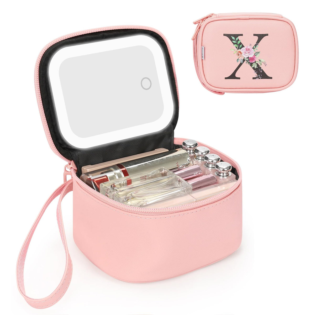 LED Lighted Makeup Bag with Wrist Strap for Travel & Daily Use