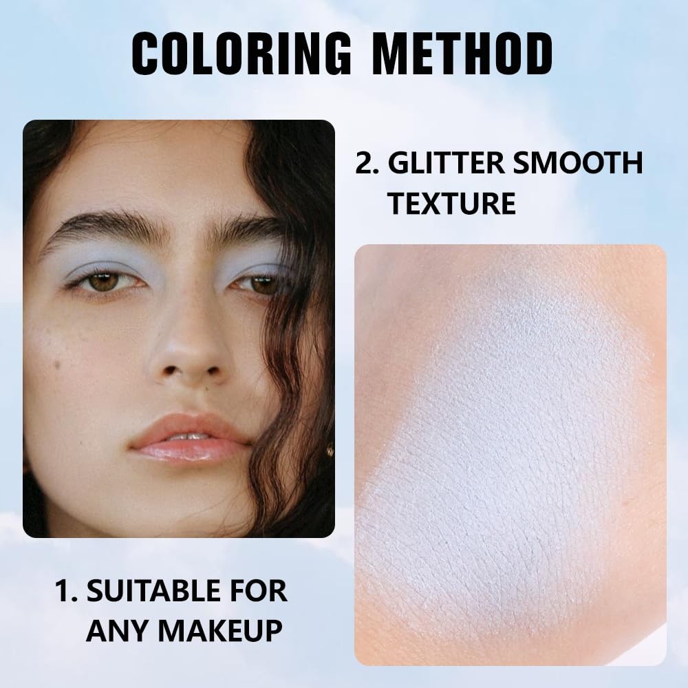 Light Blue Matte Eyeshadow Palette - Pastel Sky Blue Natural Colors