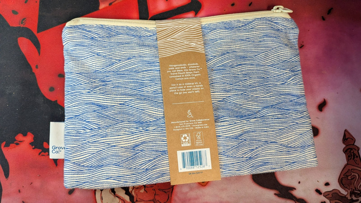 Travel Pouch Organic Cotton 7x10.5x4.25 Inch Eco-Friendly Travel Organizer