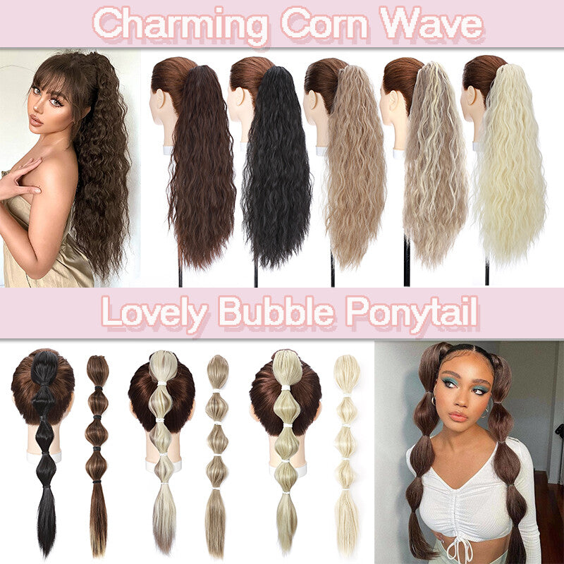 Real Wavy Claw Clip-In Ponytail Hair Extension Extra Thick Synthetic Hair