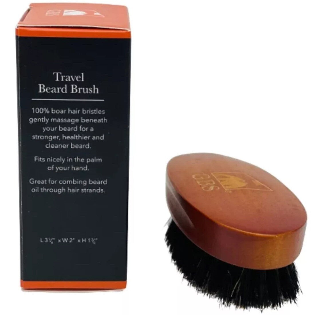 Men's Boar Bristle Beard Grooming Brush with Wooden Handle - Travel Gift